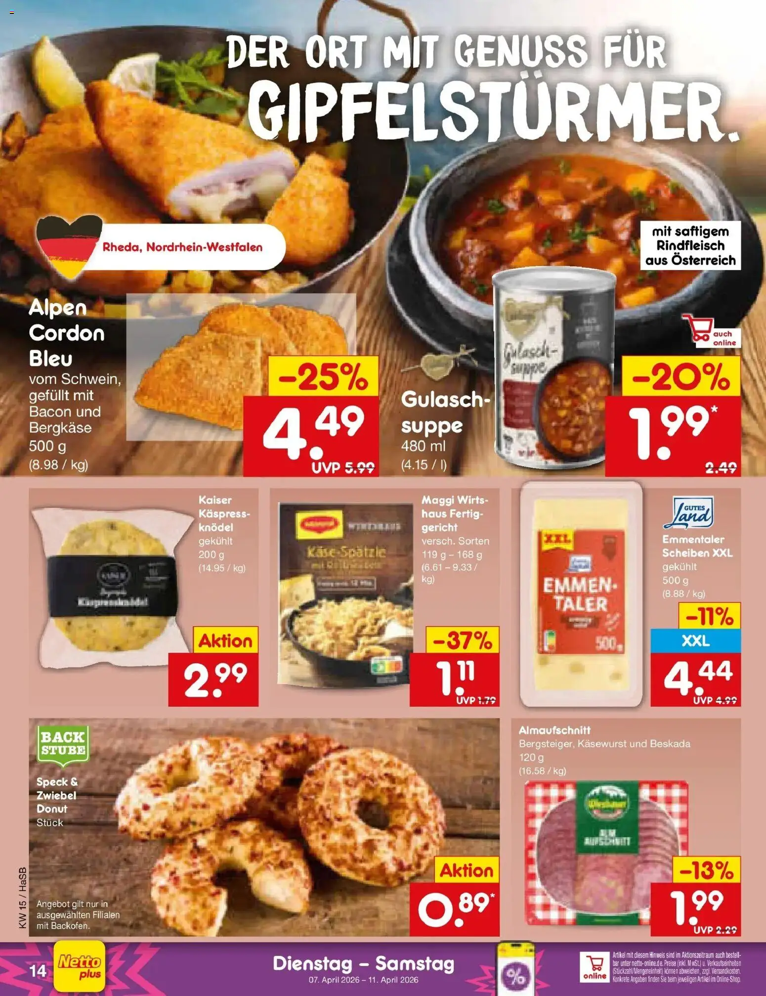 Netto Marken-Discount Prospekt Wuppertal	 – gültig ab 07.04.2026 | Seite: 16 | Produkte: Maggi, Gulasch, Rindfleisch
