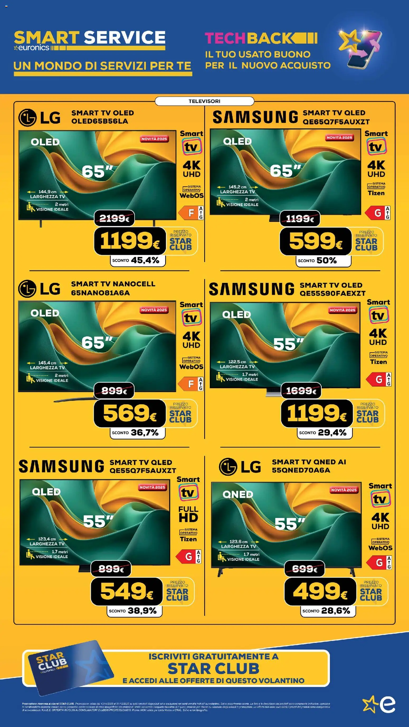 Volantino Euronics del 13.11.2025 | Pagina: 216 | Prodotti: Tè, smart TV, TV, Samsung