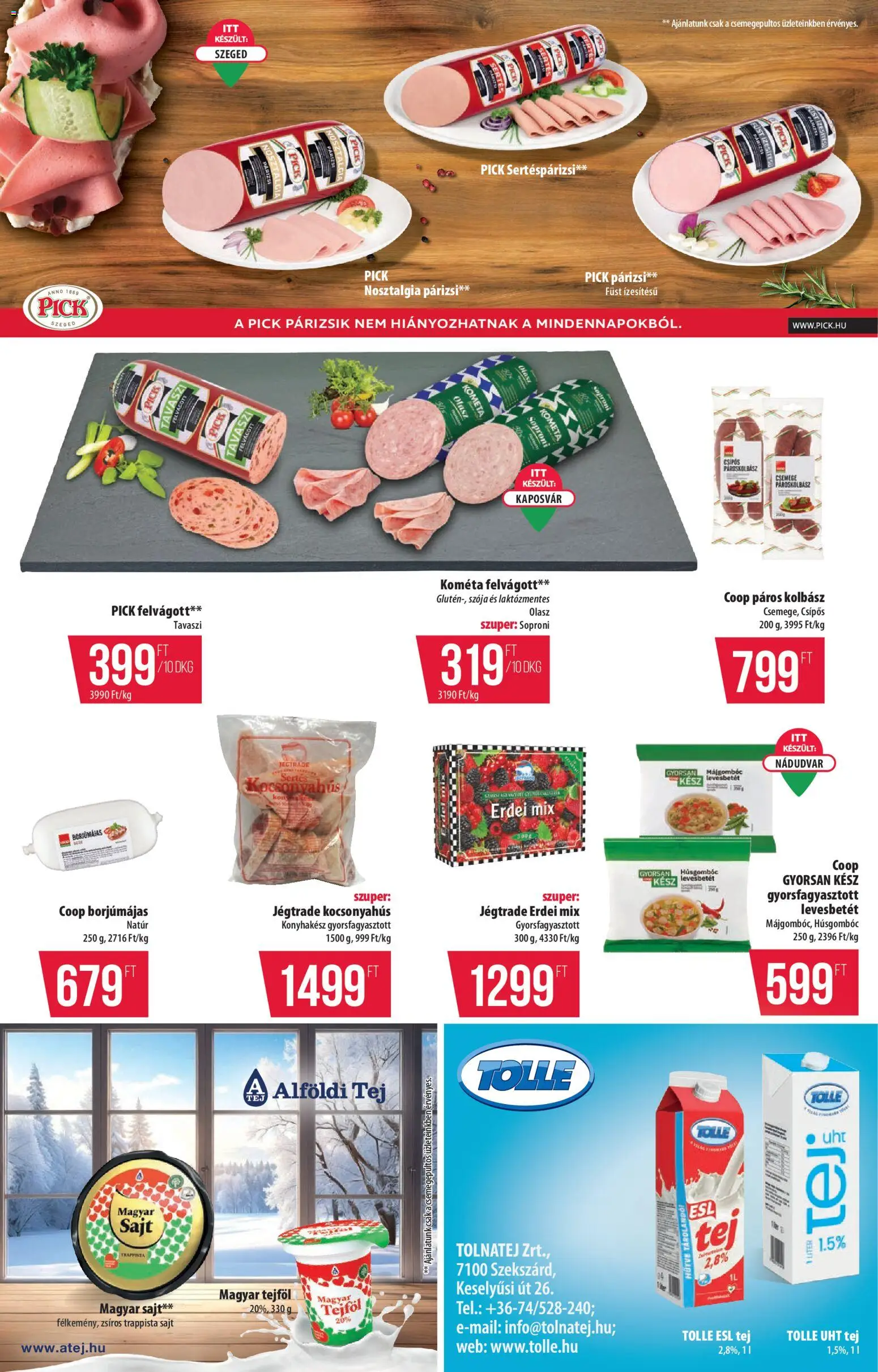 COOP akciós ujság - amely érvényes a következő dátumtól: 02.01.2026 | Oldal: 4 | Termékek: Tej, Tejföl, Trappista sajt, Párizsi