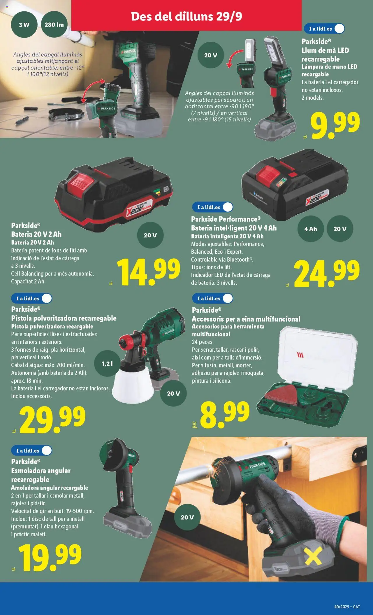 Lidl folleto de bazar │ válido desde el 29.09.2025 | Página: 9 | Productos: Batería, Lámpara