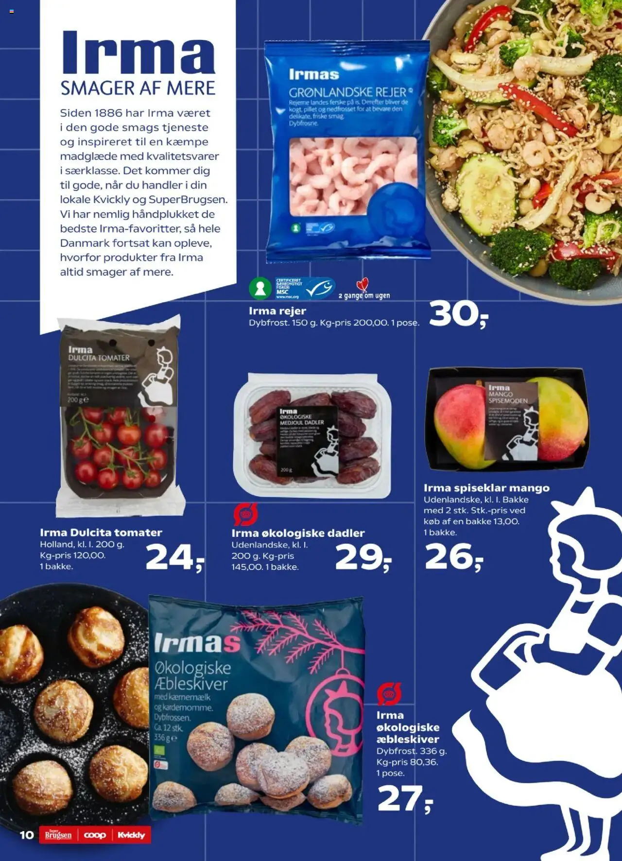 Kvickly tilbudsavis – gyldig fra 17.10.2025 | Side: 10 | Produkter: Tomater, Kærnemælk, Dadler, Rejer