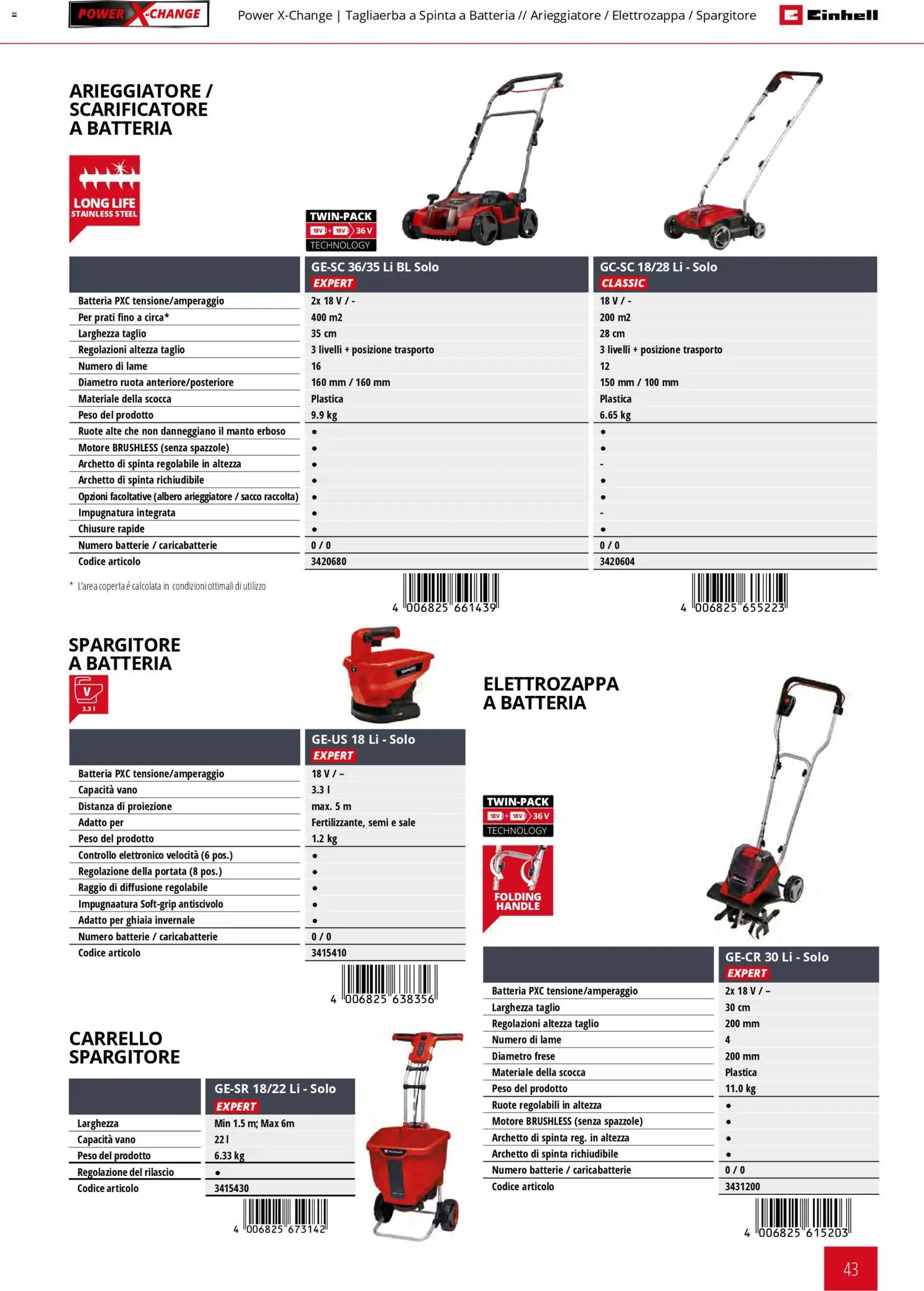 Volantino Einhell del 02.03.2026 | Pagina: 45 | Prodotti: Sale, Coperta, Batteria, Batterie