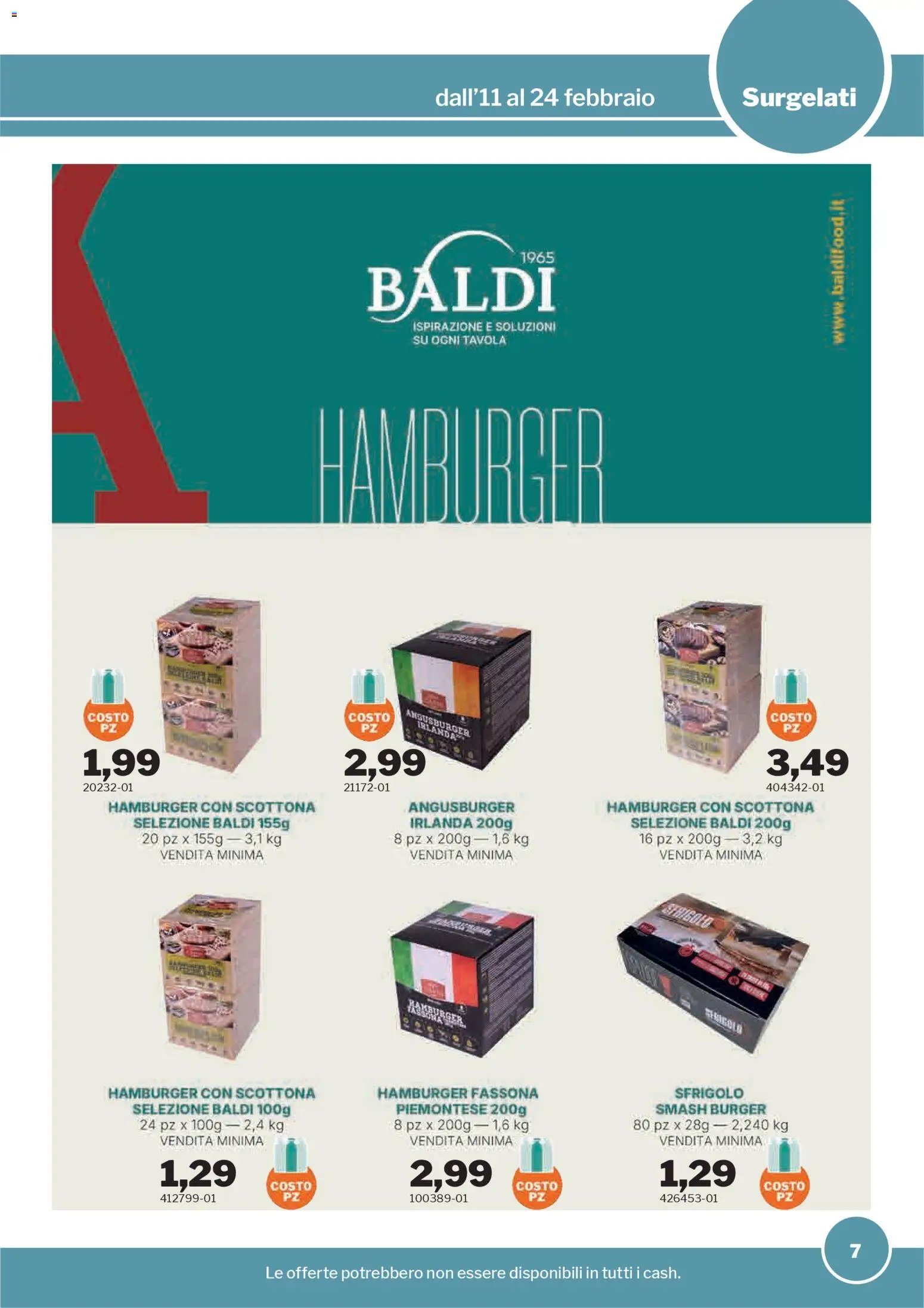 Volantino Sogegross del 11.02.2026 | Pagina: 7 | Prodotti: Hamburger