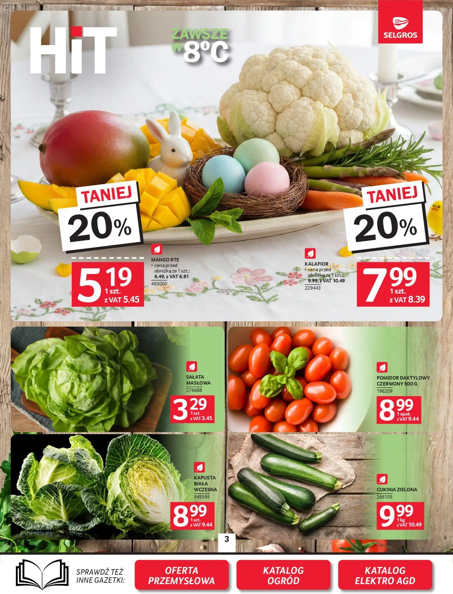 Selgros cash&carry gazetka od 05.03.2026 | Strona: 3 | Produkty: Mango, Kalafior, Cukinia, Kapusta biała