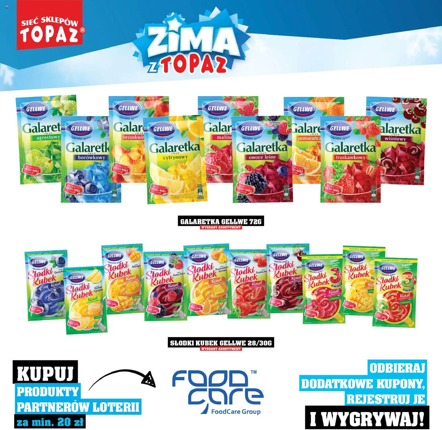 Topaz Gazetka - Katalog Produktów Objętych Loterią od 01.12.2025 | Strona: 44 | Produkty: Galaretka, Owoce