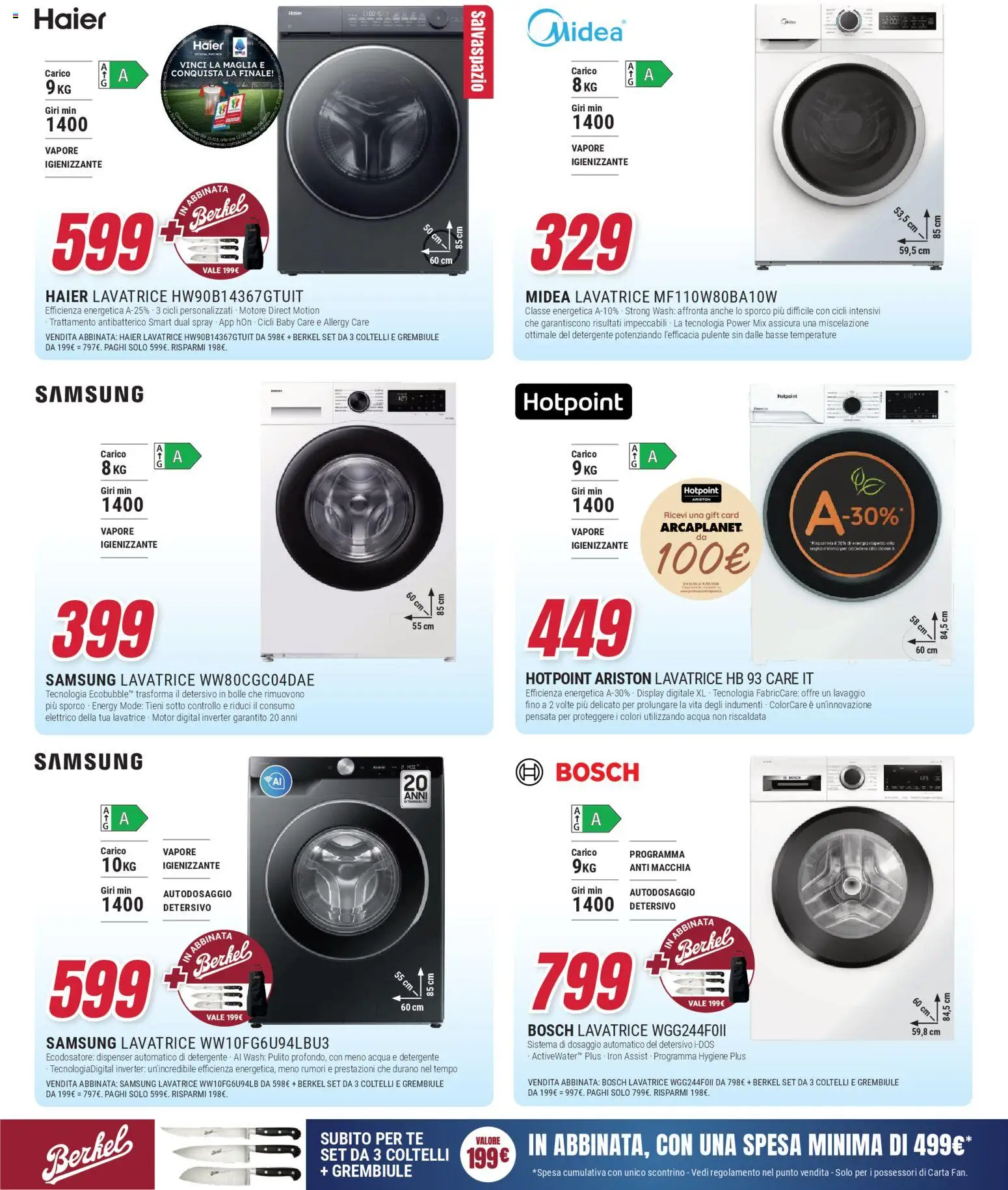 Volantino Trony del 09.04.2026 | Pagina: 8 | Prodotti: Detergente, Acqua, Lavatrice, Grembiule