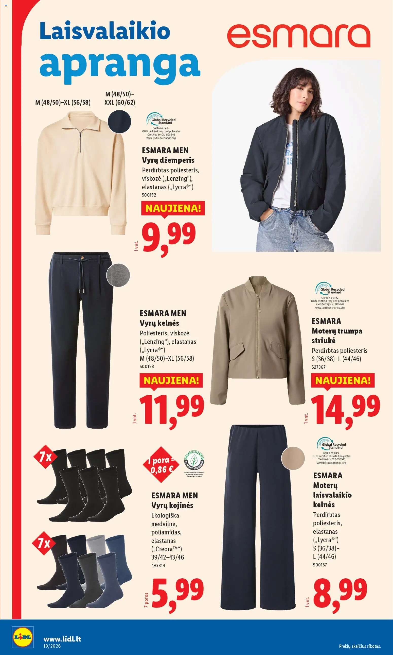 LIDL akcijos nuo 02.03.2026 | Puslapis: 28 | Prekių: Džemperis, Kelnes, Kojinės