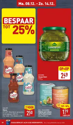 Aldi - Folder - Voorbeeld van een folder van Aldi, geldig van 08.12.2025 | Pagina: 17 | Producten: Whisky, Saus, Knoflook, Perziken