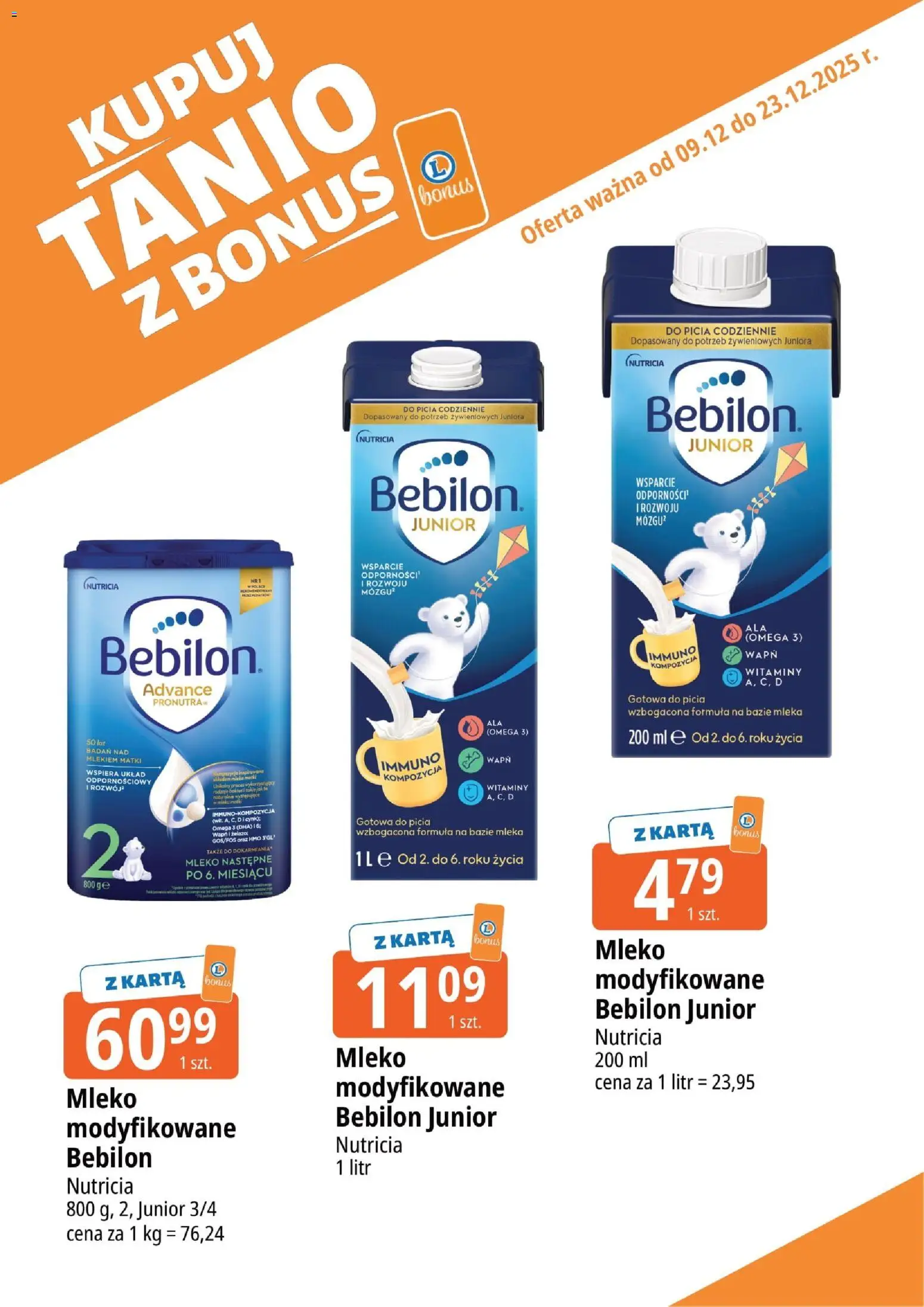 E.Leclerc Gazetka - Elbląg kupony dodatkowe od 09.12.2025 | Strona: 17 | Produkty: Karta, Mleka, Mleko modyfikowane, Mleko