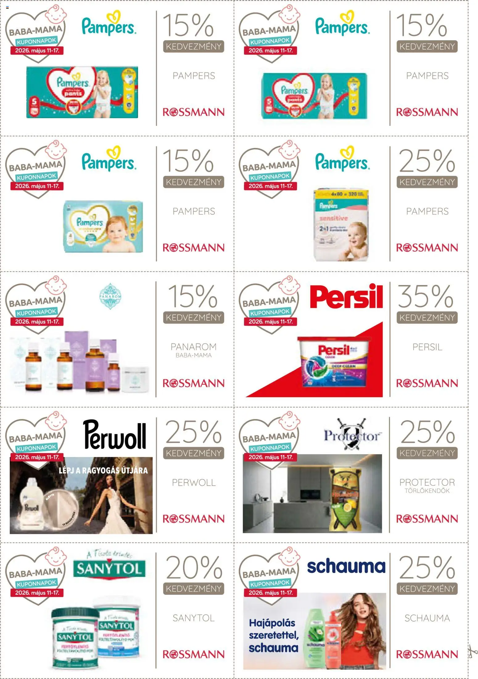 Rossmann akciós ujság - amely érvényes a következő dátumtól: 11.05.2026 | Oldal: 21 | Termékek: Pampers, Persil, Perwoll