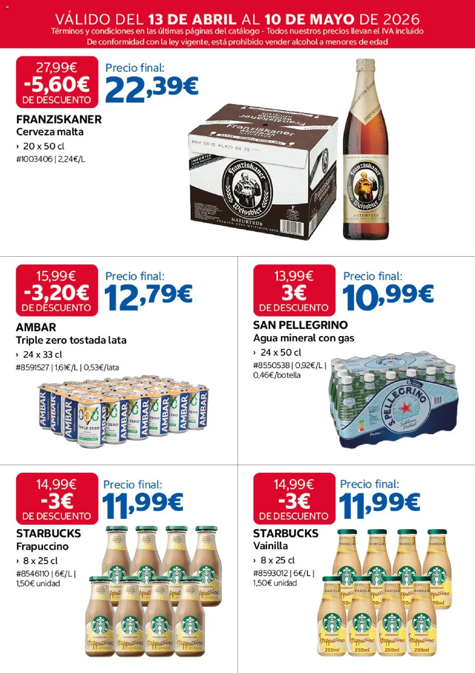 Costco catálogo │ válido desde el 13.04.2026 | Página: 9 | Productos: Cerveza, Agua mineral
