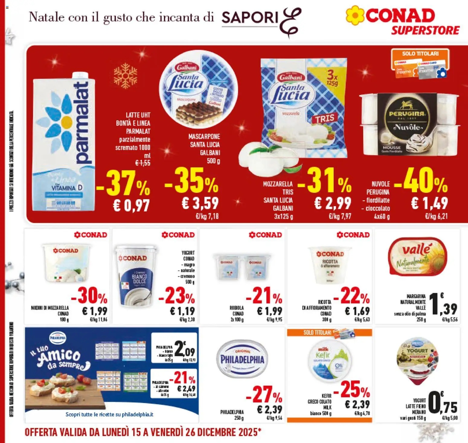 Volantino Conad del 15.12.2025 | Pagina: 30 | Prodotti: Yogurt, Tè, Ricotta, Mascarpone