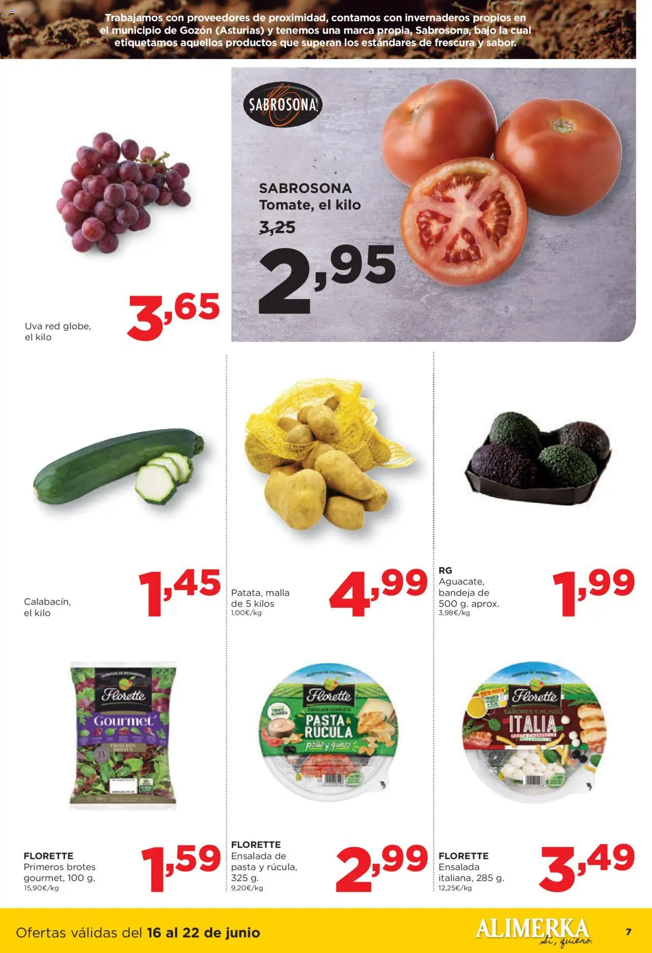 Alimerka folleto Asturias │ válido desde el 16.06.2025 | Página: 7 | Productos: Queso, Pasta, Ensalada, Bandeja