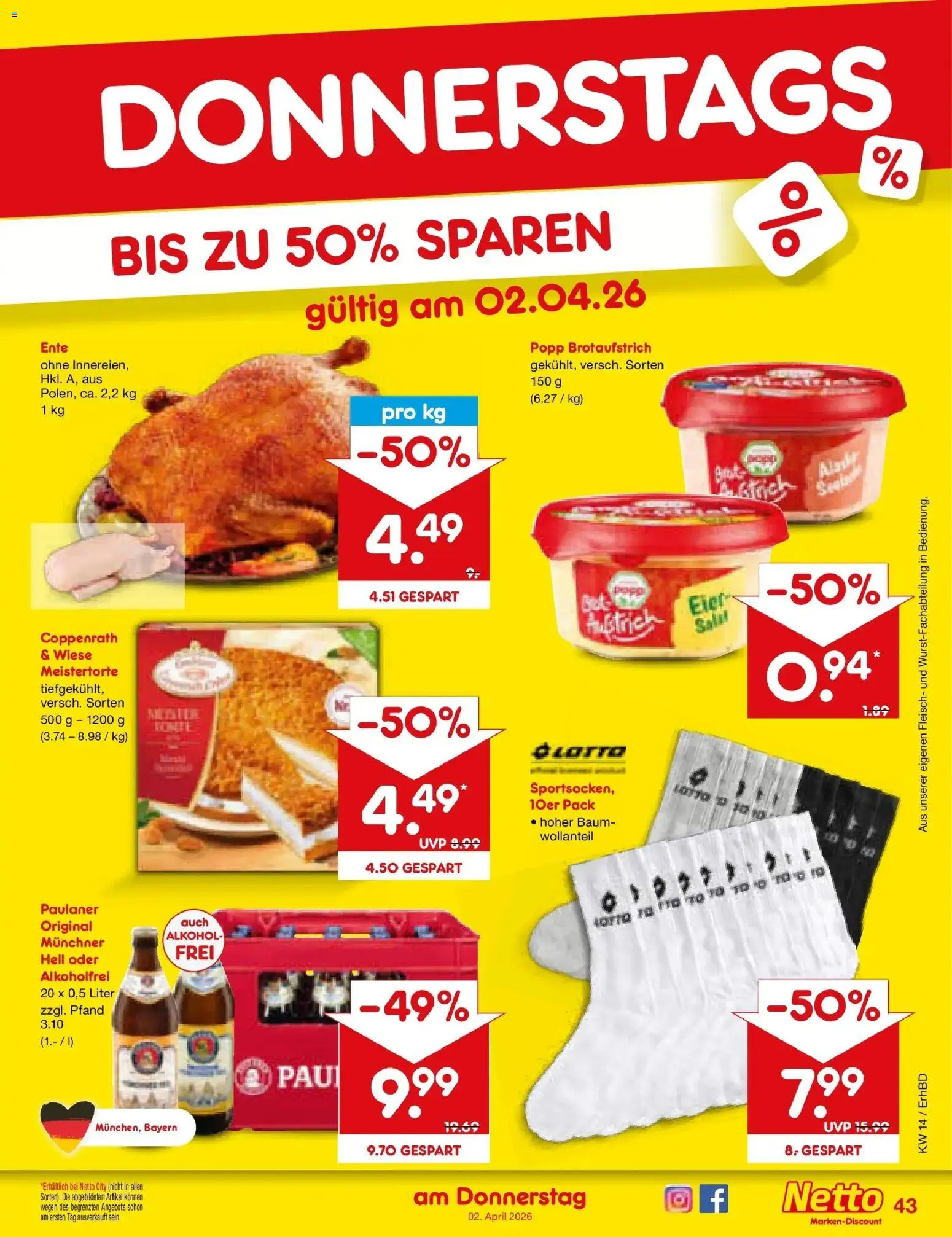 Netto Marken-Discount Prospekt Velden	 – gültig ab 30.03.2026 | Seite: 57 | Produkte: Eier, Fleisch, Salat, Ente