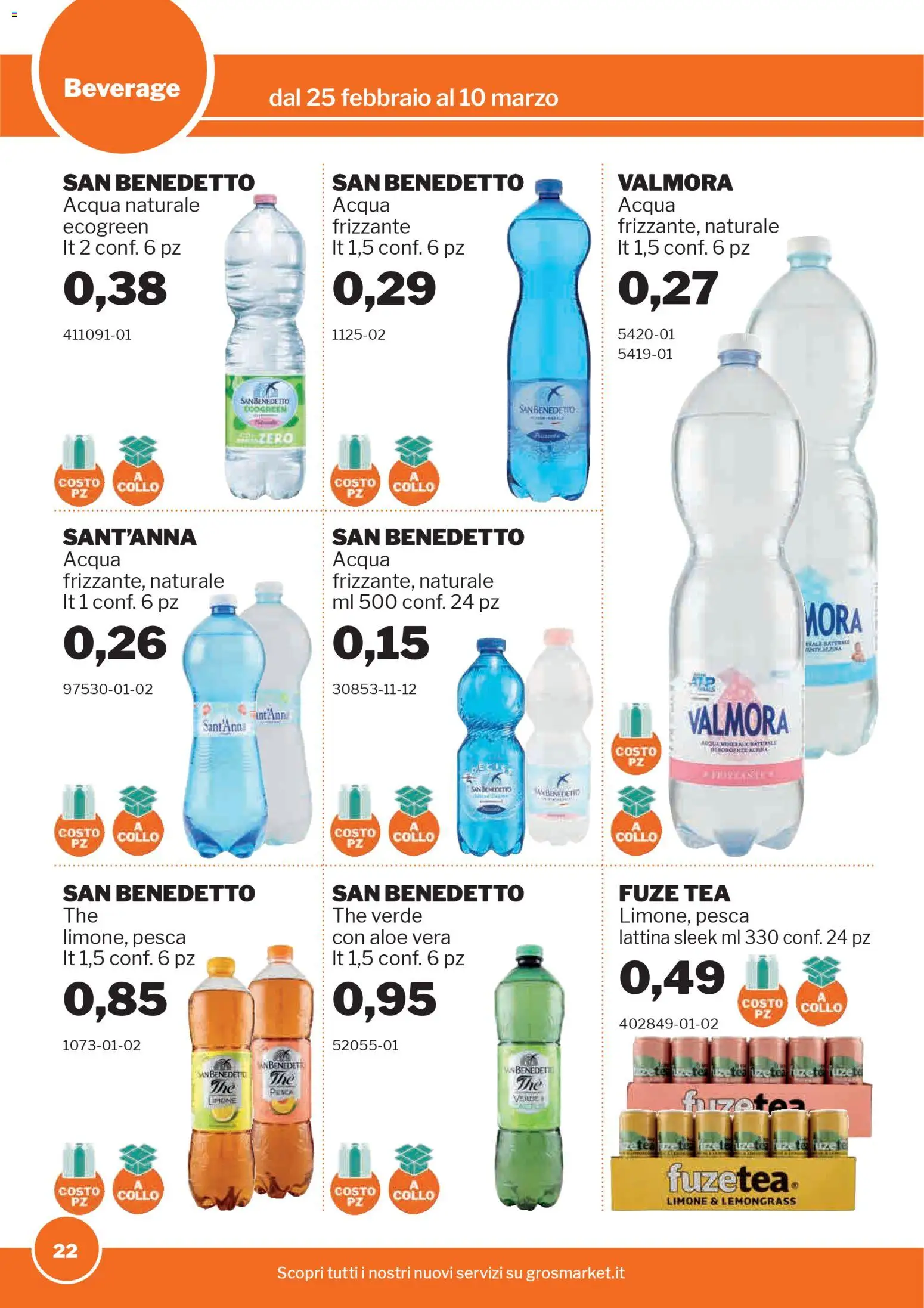 Volantino Sogegross del 25.02.2026 | Pagina: 21 | Prodotti: Pesca, The, Acqua naturale, Acqua minerale