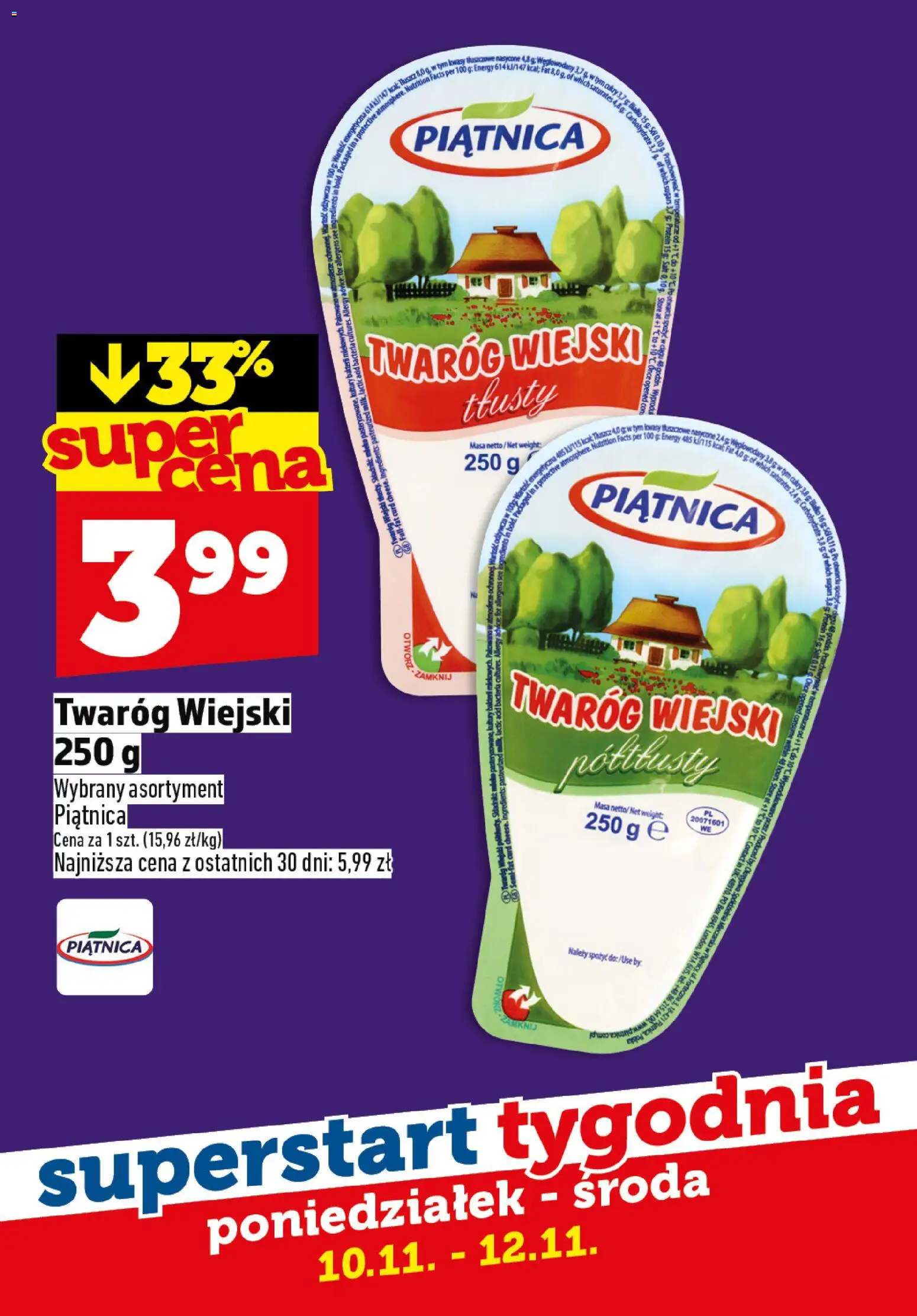 Topaz Gazetka - Superstart tygodnia od 10.11.2025 | Strona: 6 | Produkty: Mleko, Twaróg