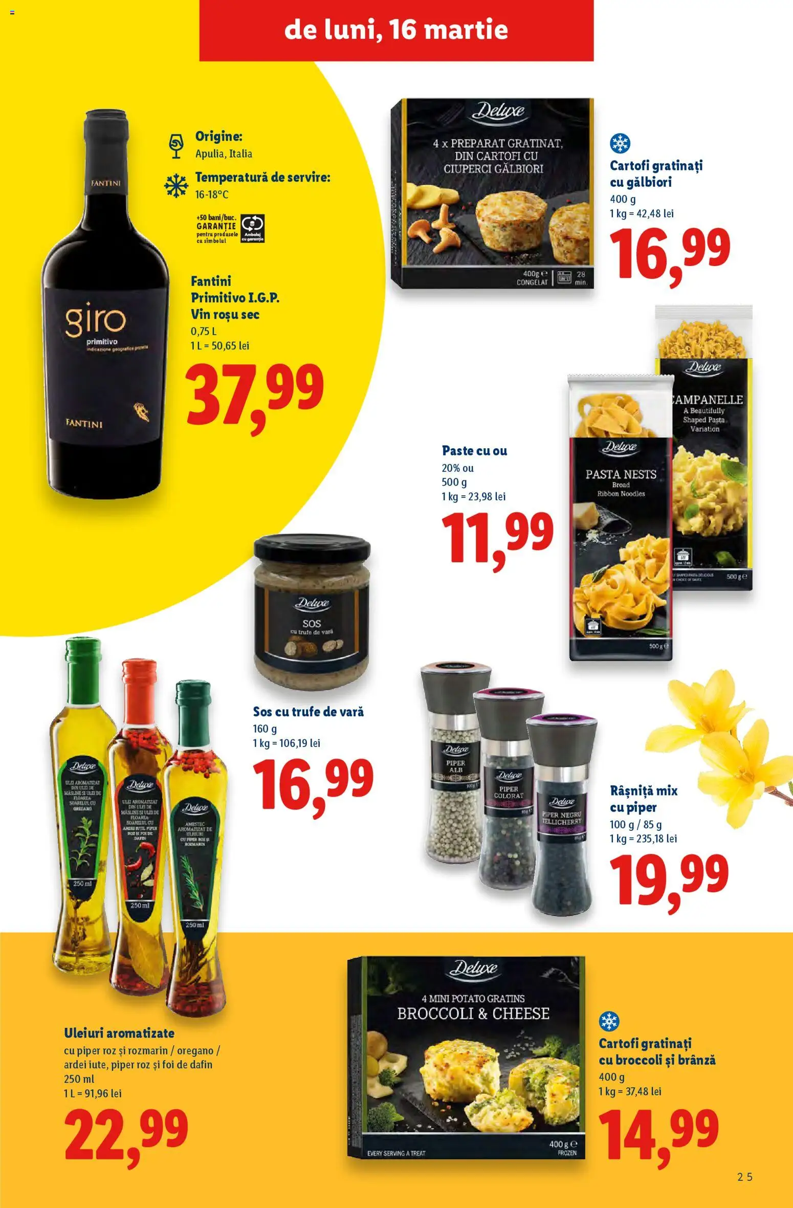 Noul catalog Lidl – valabil de la 02.03.2026 | Pagină: 25 | Produse: Brânză, Vin, Paste, Piper