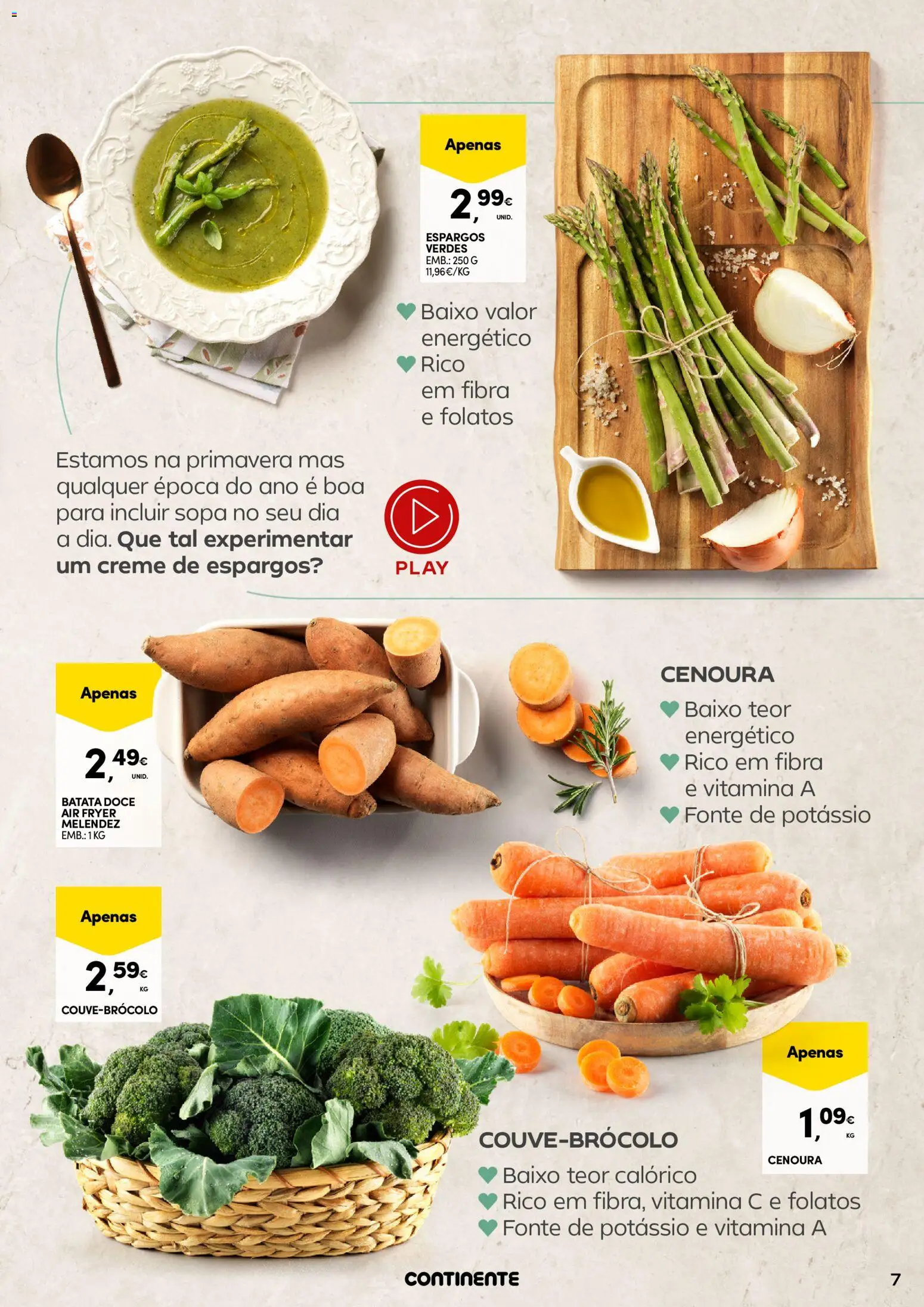 Continente - A frescura da primavera │ válido de 17.03.2026 | Página: 7 | Produtos: Espargos, Air fryer, Vitamina c, Creme