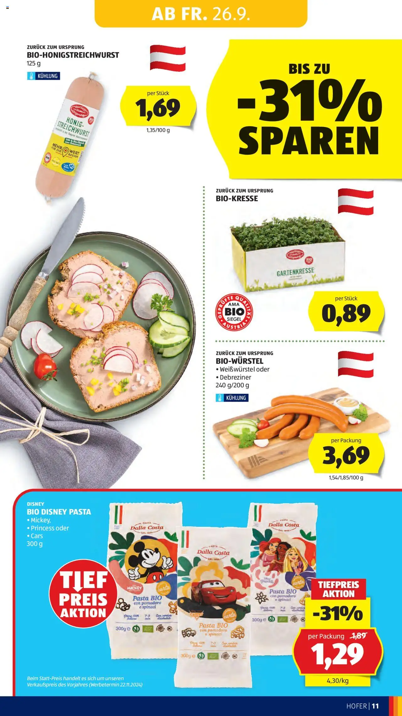 Hofer Flugblatt gültig ab 26.09.2025 | Seite: 13 | Produkte: Pasta