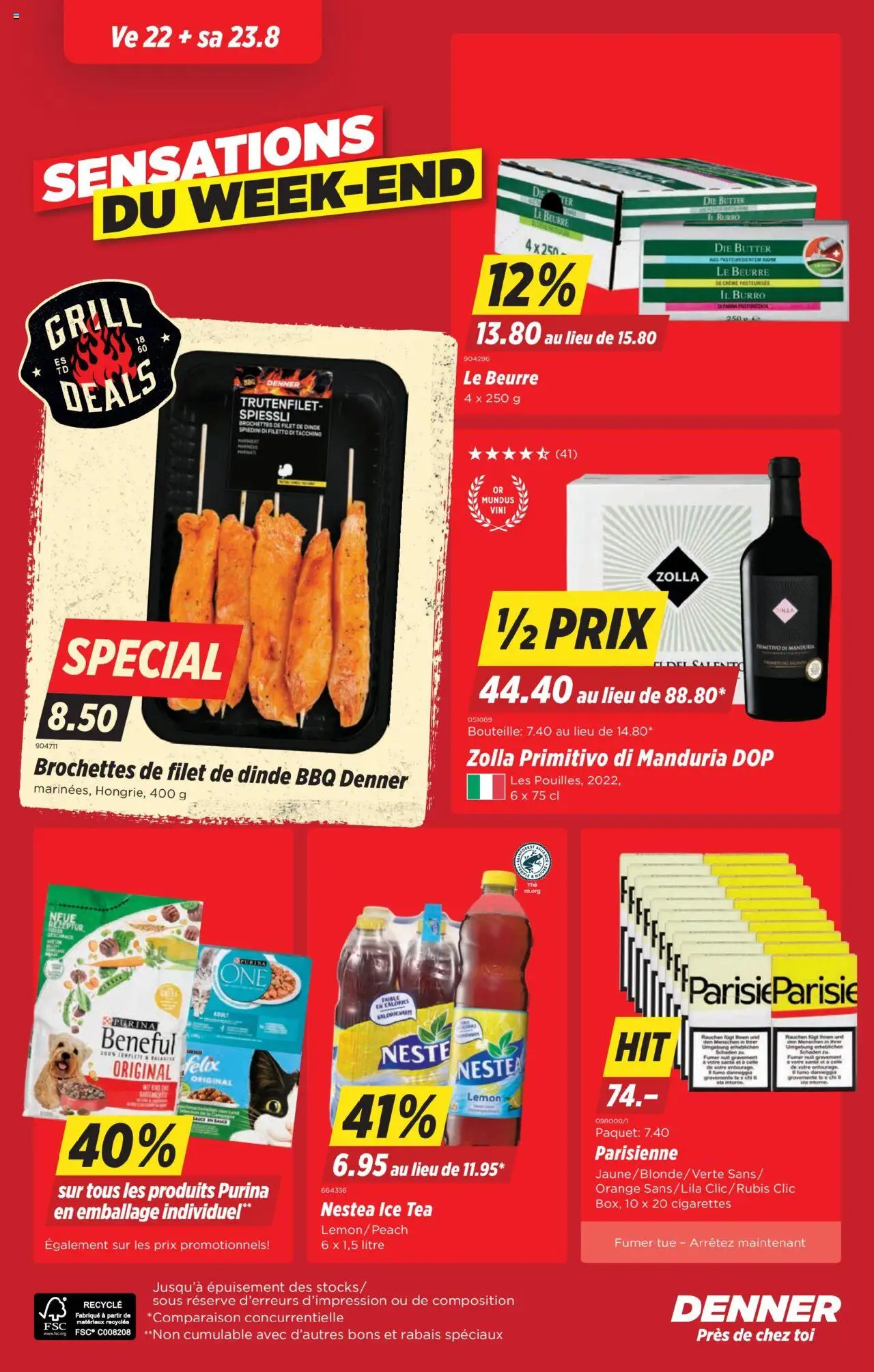 Denner Aktionen FR ab 19.08.2025 | Seite: 24 | Produkte: Butter, Grill, Creme