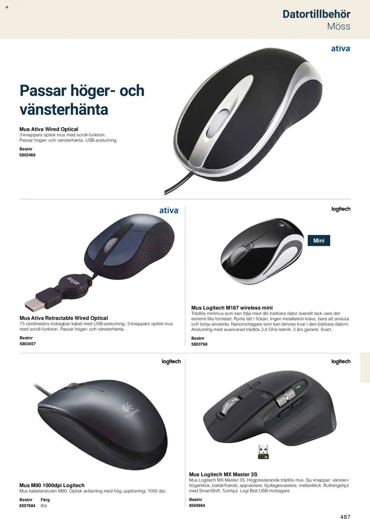 Office Depot reklamblad aktuell från 15.02.2024 | Sida: 489 | Produkter: Dator, Mus, Kabel