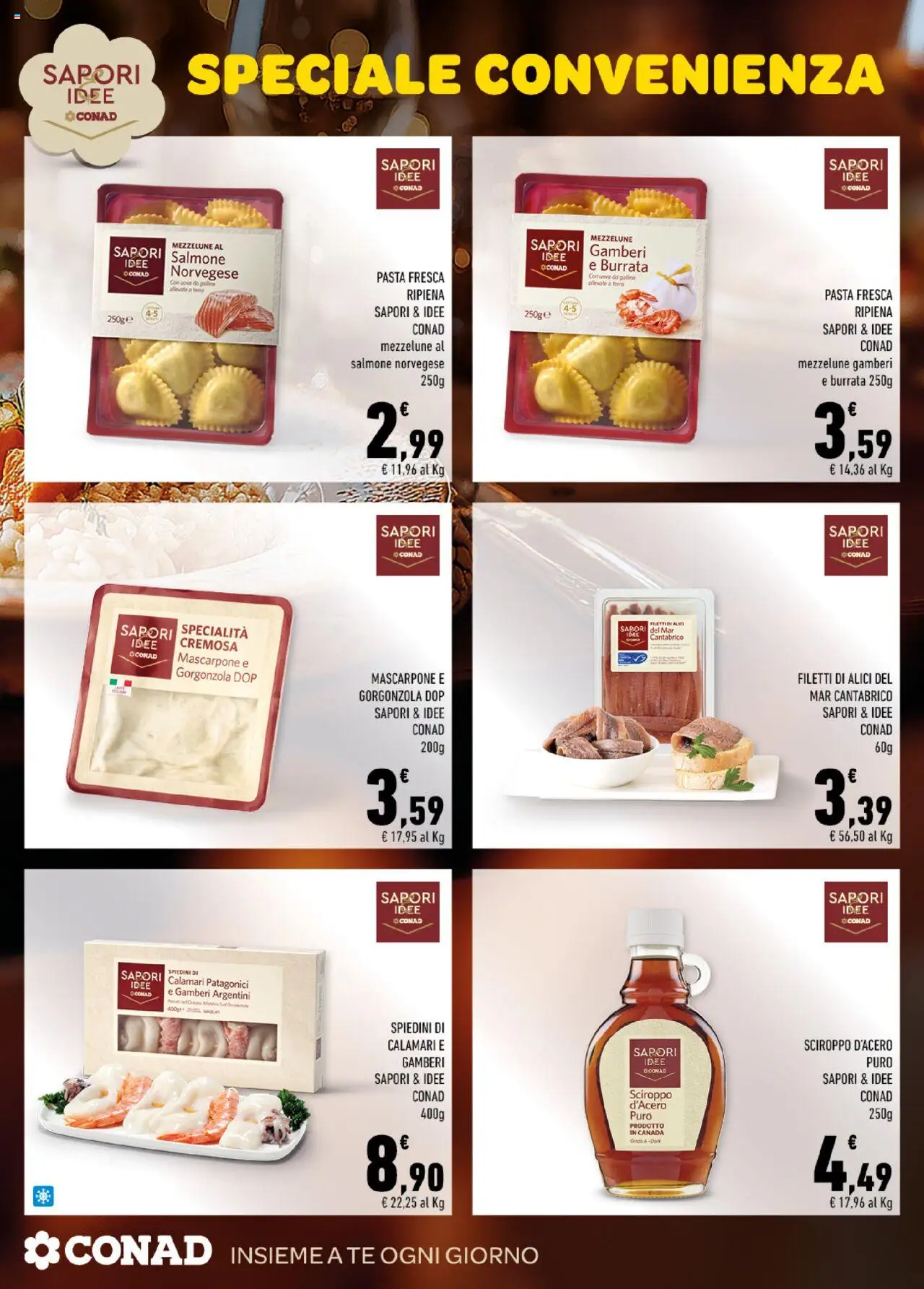 Volantino Conad del 13.10.2025 | Pagina: 5 | Prodotti: Uova, Salmone, Calamari, Mascarpone