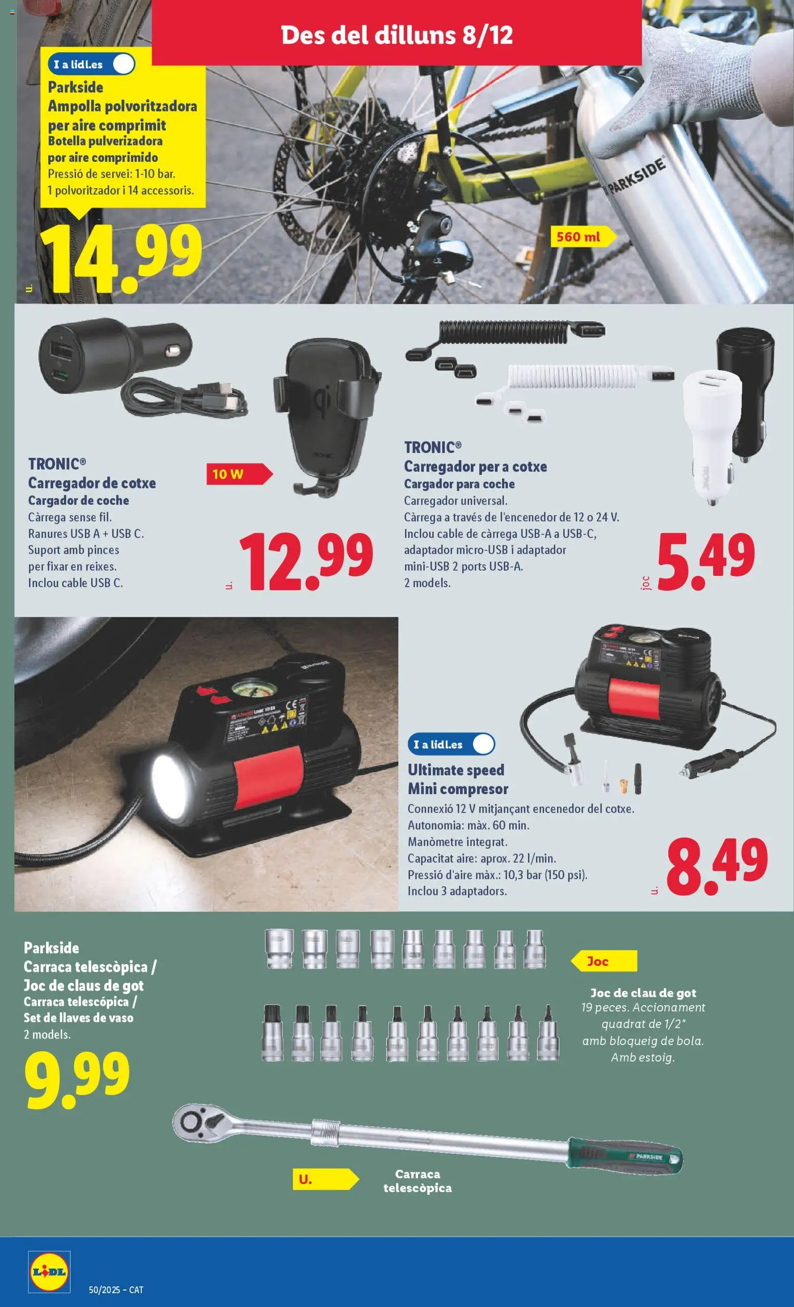 Lidl folleto de bazar │ válido desde el 08.12.2025 | Página: 10 | Productos: Cable, Adaptador, USB