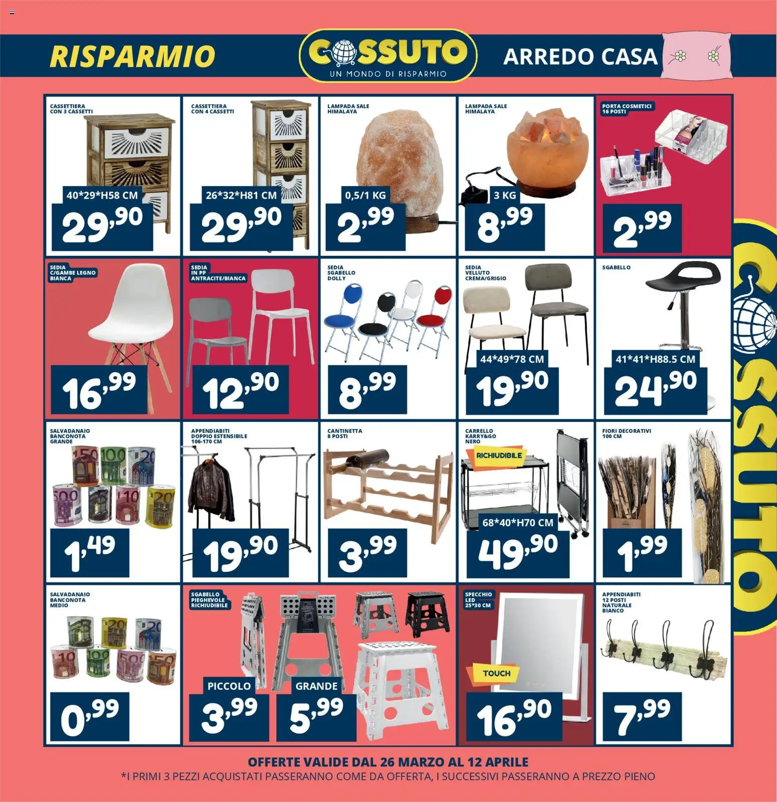 Volantino Cossuto del 26.03.2026 | Pagina: 7 | Prodotti: Sale, Sedia, Lampada, Appendiabiti