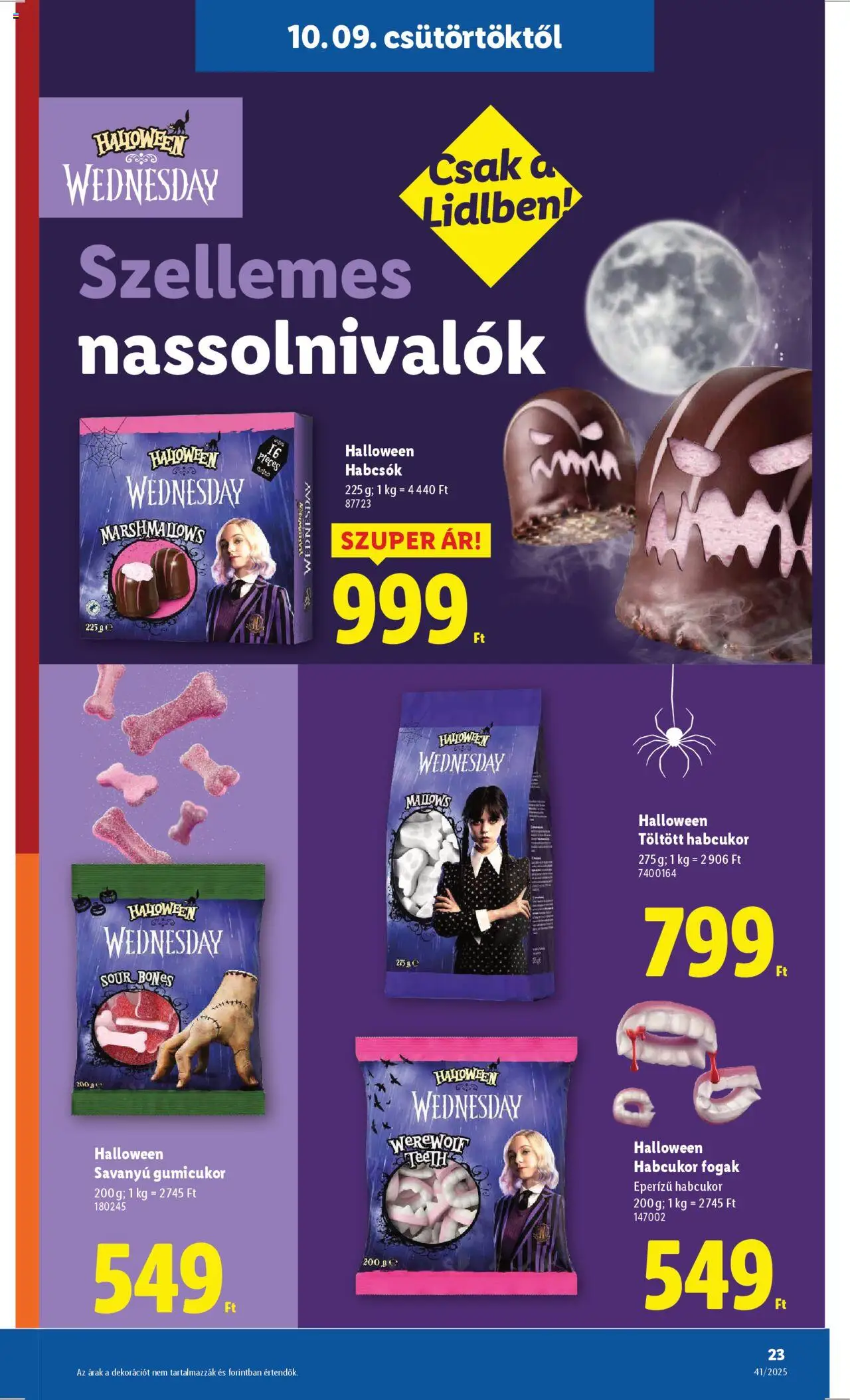 Lidl akciós ujság - amely érvényes a következő dátumtól: 09.10.2025 | Oldal: 23 | Termékek: Gumicukor