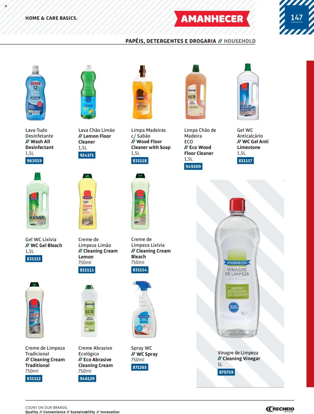 Recheio AS NOSSAS MARCAS │ válido de 19.12.2023 | Página: 147 | Produtos: Vinagre, Madeiras, Banho, Creme