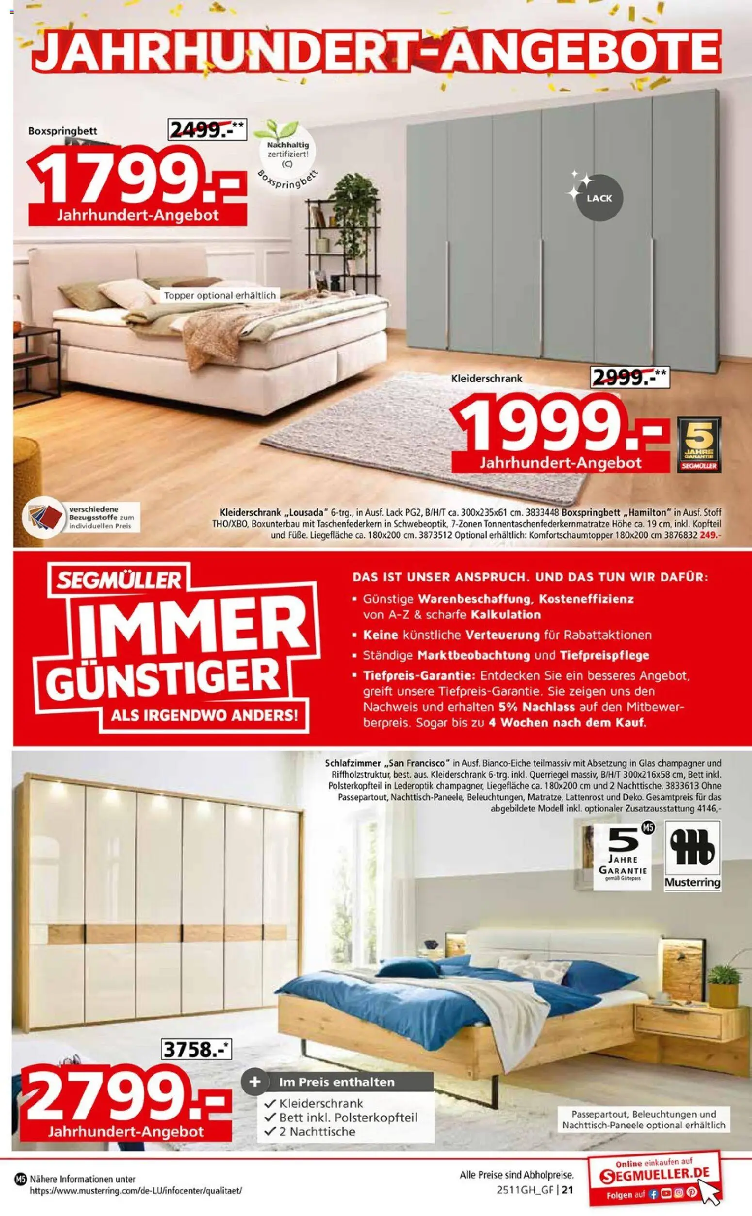 Segmüller Prospekt 	 – gültig ab 01.11.2025 | Seite: 31 | Produkte: Bett, Kleiderschrank, Lattenrost, Topper