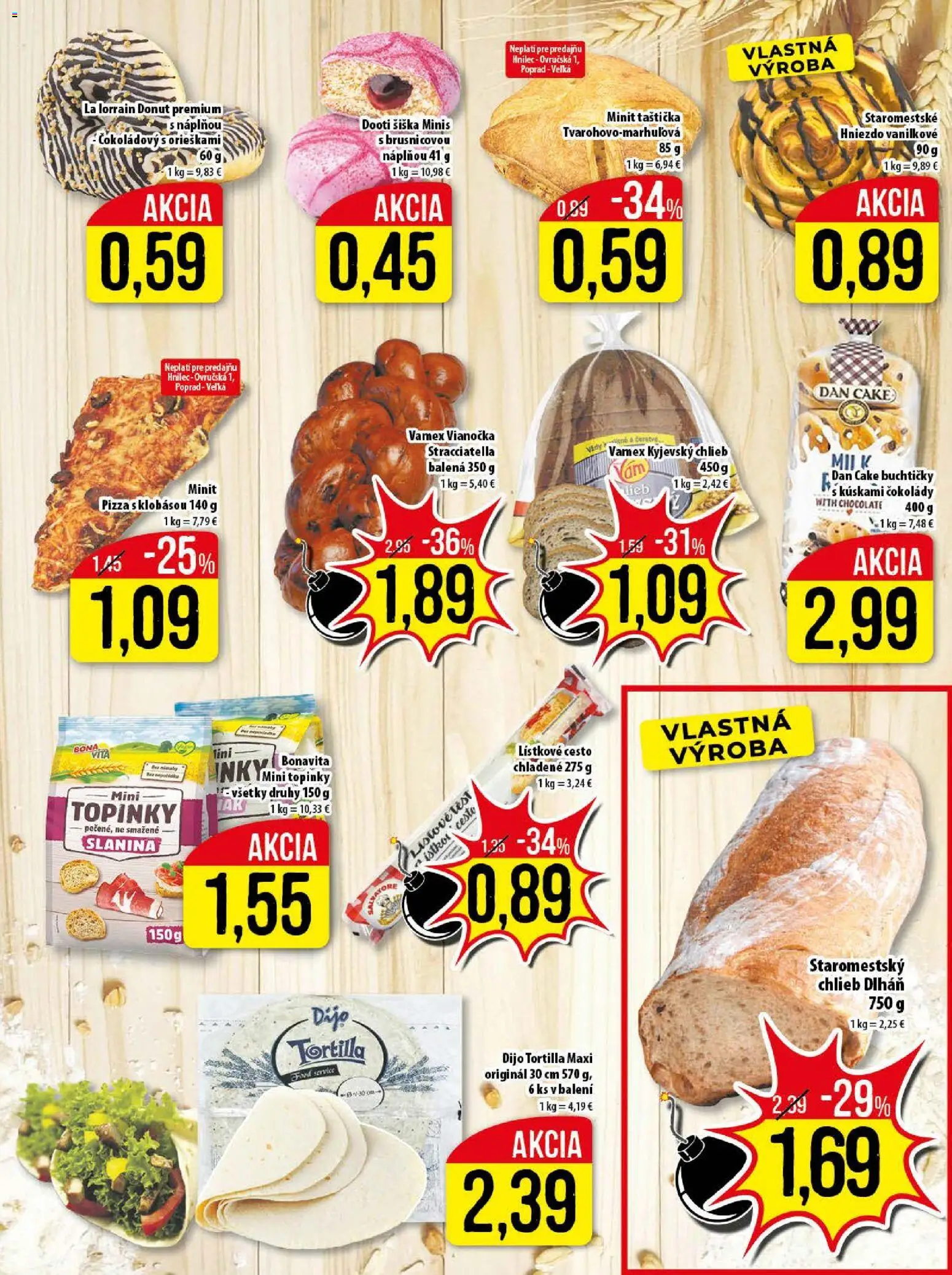 Nové Klas akcie – leták je platný od 23.02.2026 | Strana: 7 | Produkty: Chlieb, Donut, Vianočka, Lístkové cesto