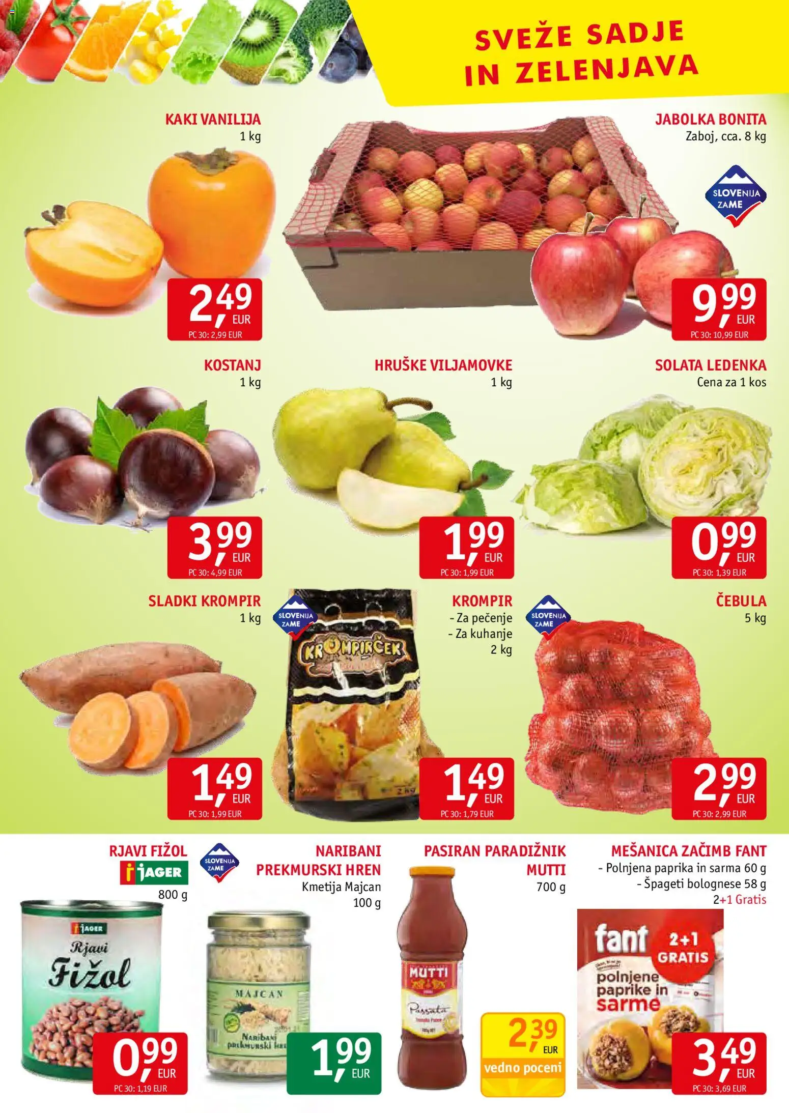 Novi Jager katalog ponudbe – veljaven od 29.10.2025 | Stran: 8 | Izdelki: Kaki, Paradiznik, Solata, Sadje