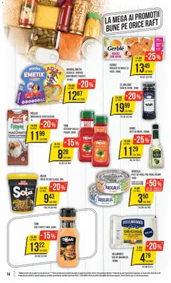 Ofertele Mega Image valabile de la 15.01.2026 | Pagină: 14 | Produse: Gem, Mere, Maioneză, Sos
