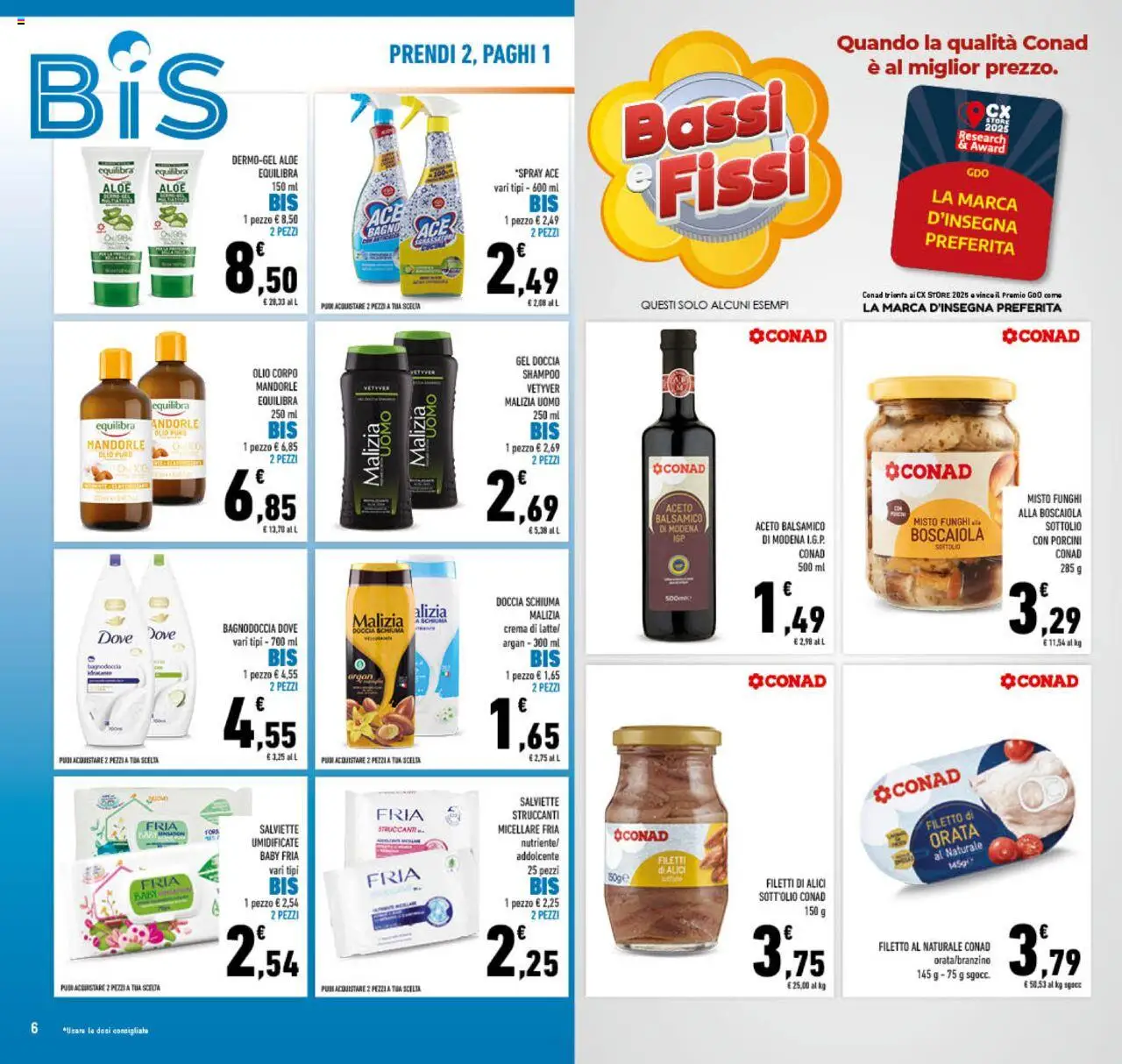 Volantino Conad del 08.10.2025 | Pagina: 6 | Prodotti: Crema, Olio corpo, Orata, Mandorle