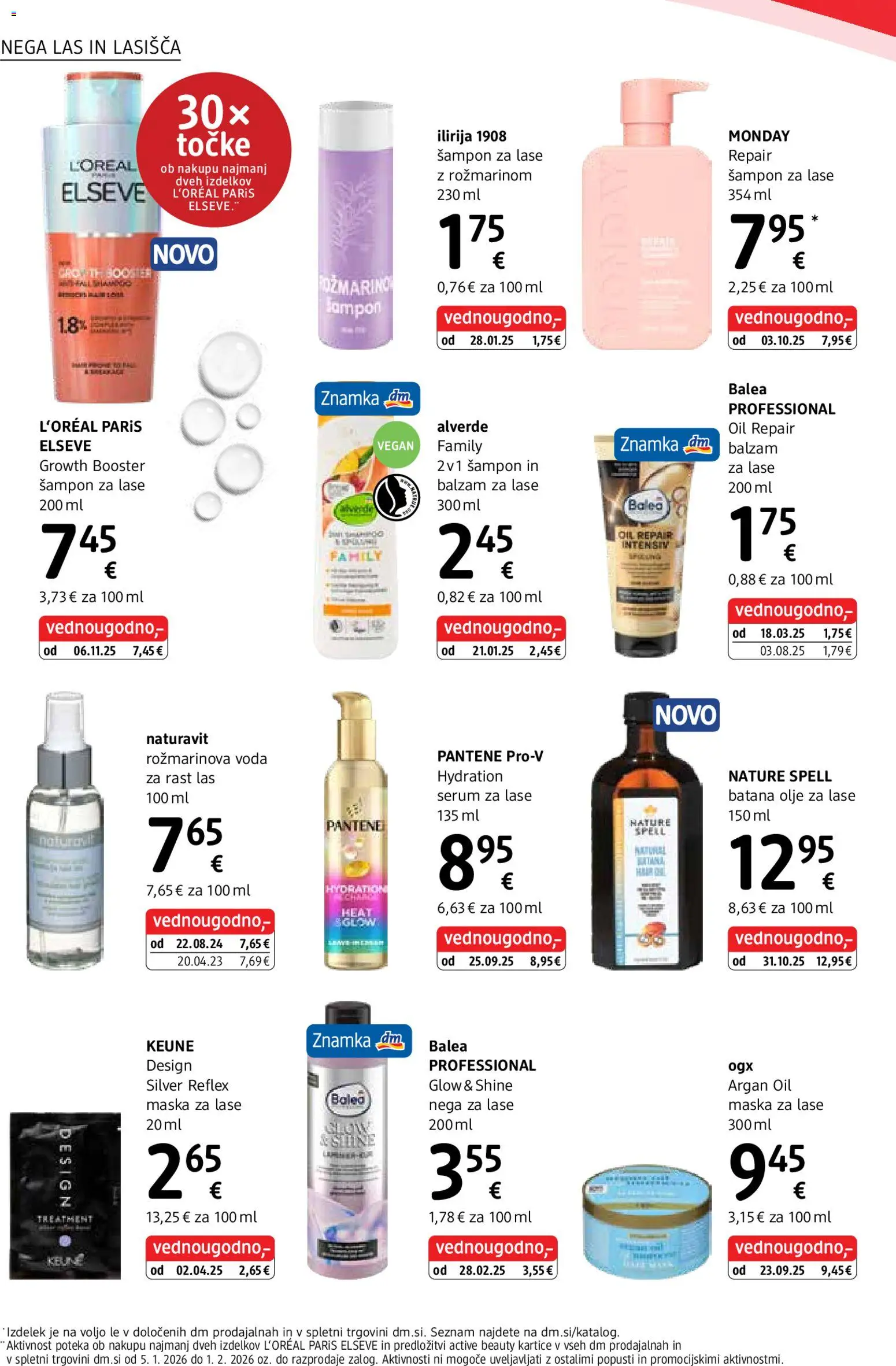 Novi DM Drogerie Markt katalog ponudbe – veljaven od 05.01.2026 | Stran: 10 | Izdelki: Sampon, Balzam za lase, Maska, Olje