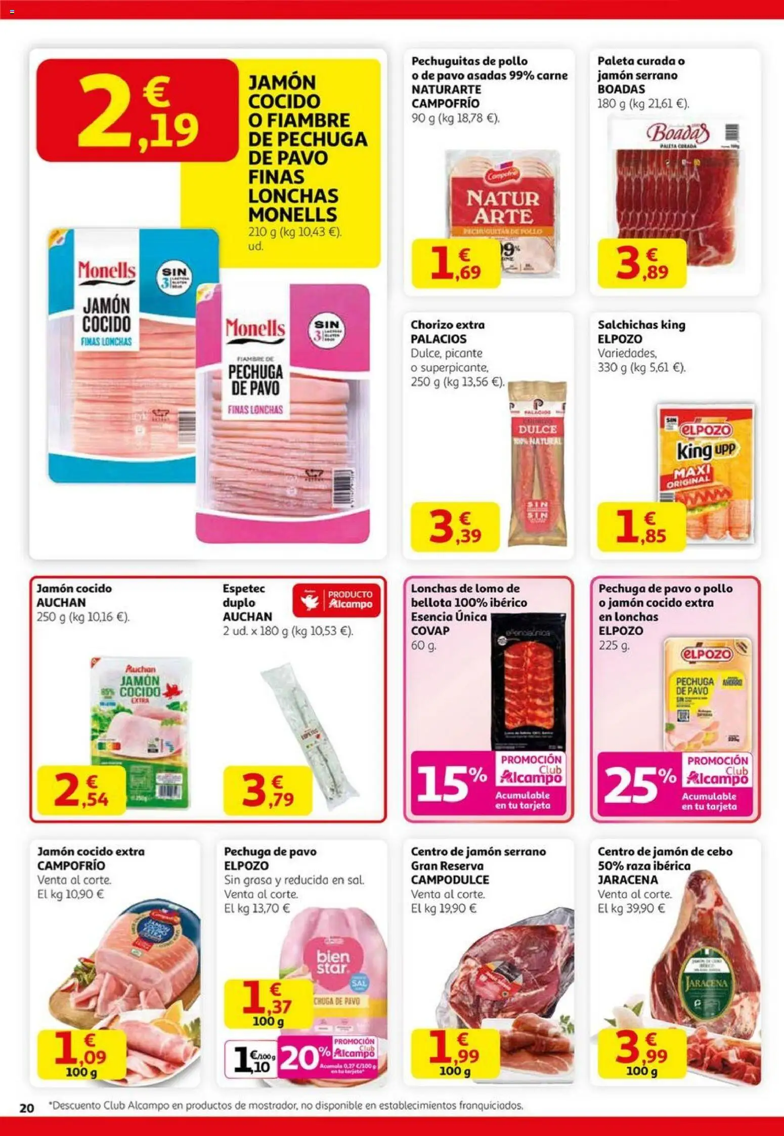 Alcampo - Black Friday  │ válido desde el 06.11.2025 | Página: 20 | Productos: Jamón serrano, Jamón, Jamón cocido