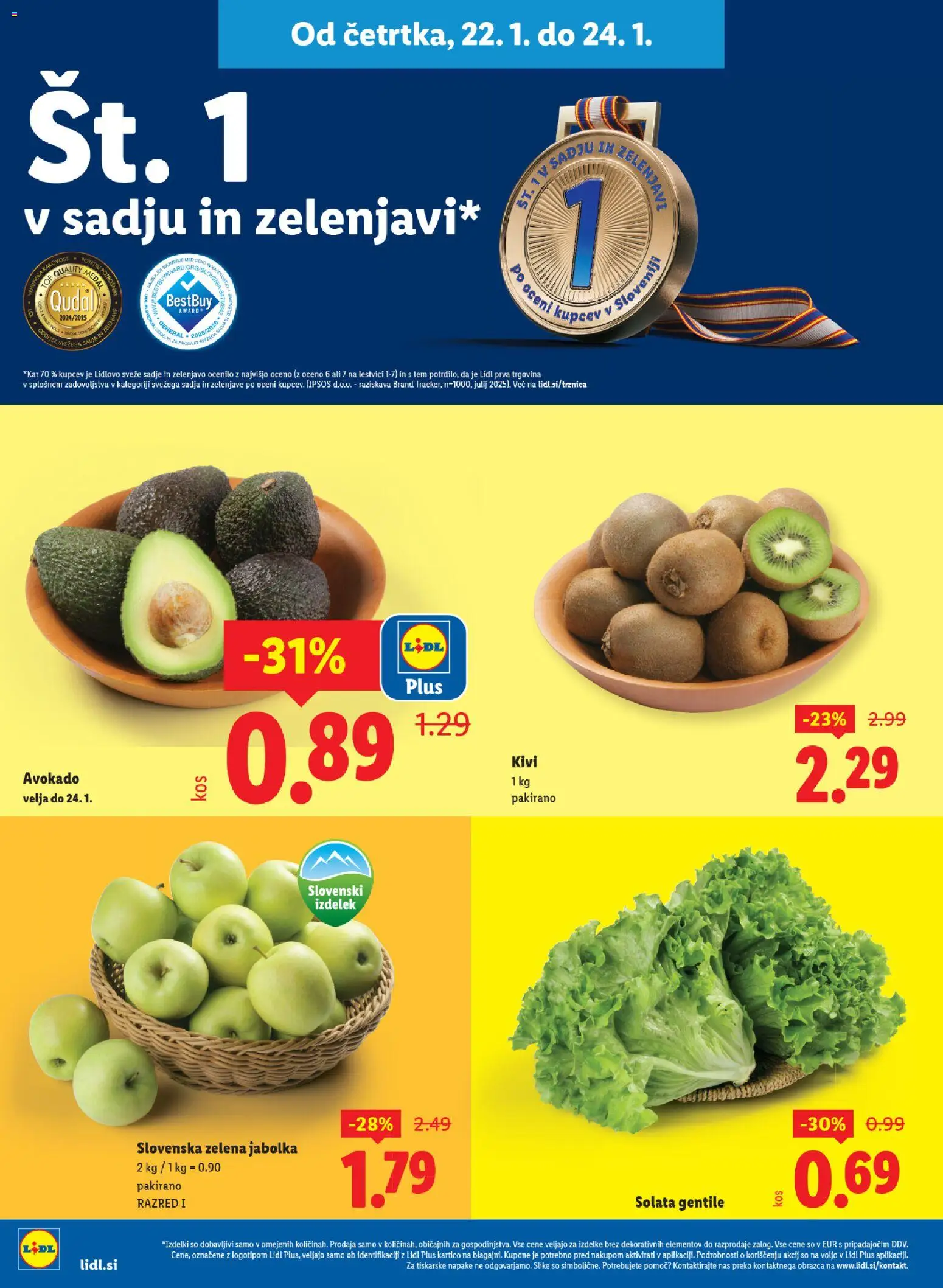 Novi Lidl katalog ponudbe – veljaven od 22.01.2026 | Stran: 4 | Izdelki: Jabolka, Solata, Sadje, Zelena