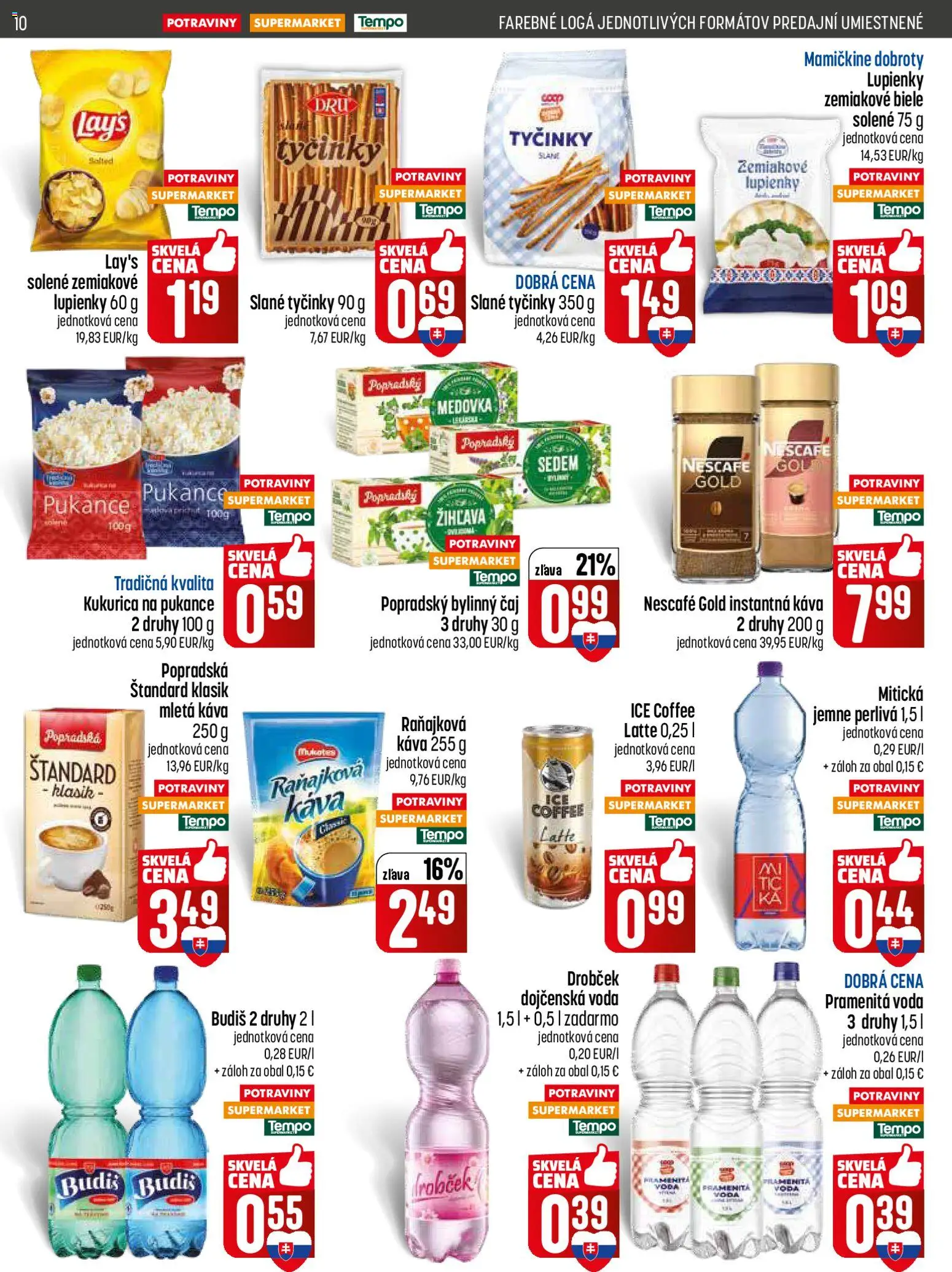 Nové COOP Jednota akcie – leták je platný od 29.01.2026 | Strana: 10 | Produkty: Káva, Čaj, Budiš, Voda