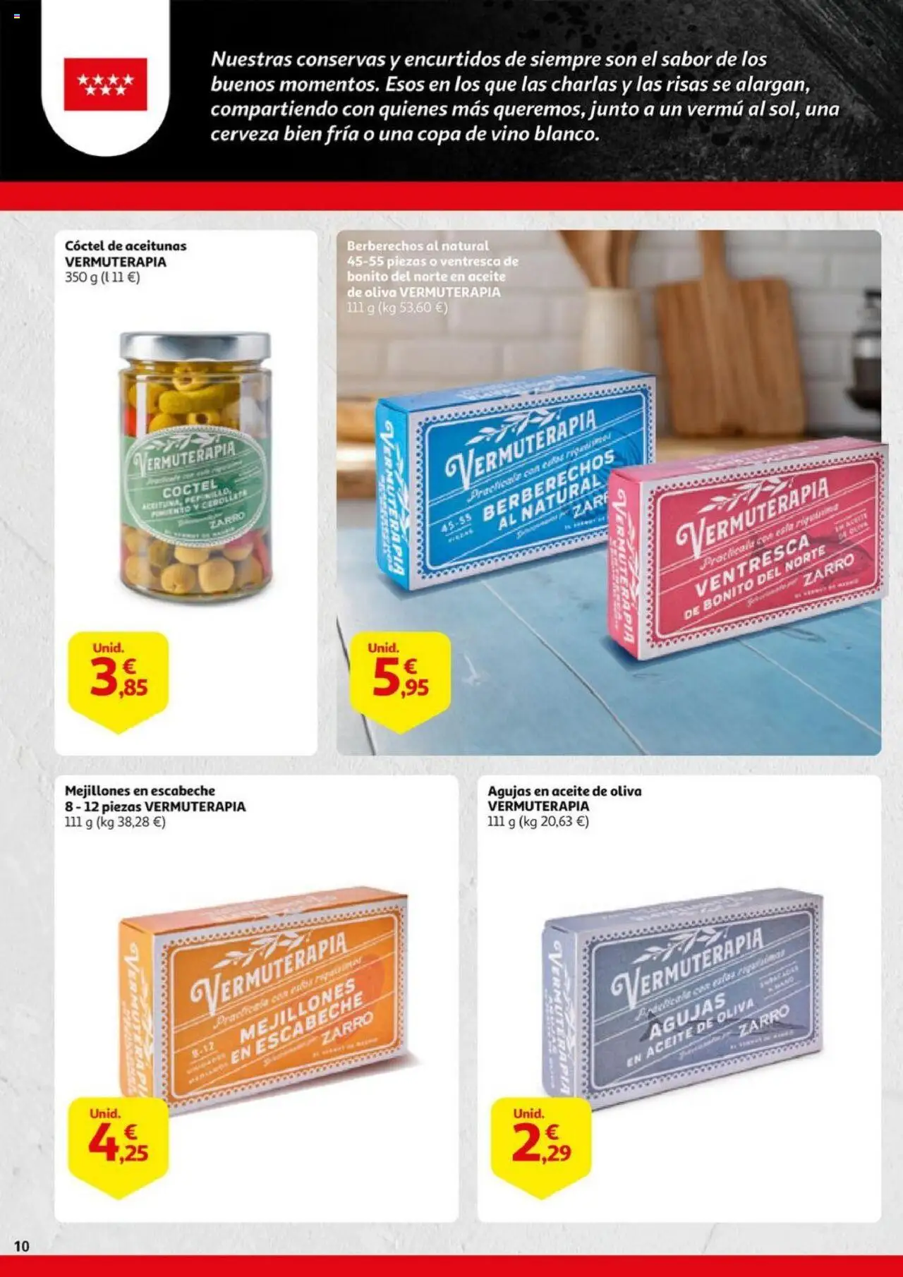 Alcampo - Alimentos de Madrid │ válido desde el 02.10.2025 | Página: 10 | Productos: Berberechos, Aceite, Vino, Cerveza