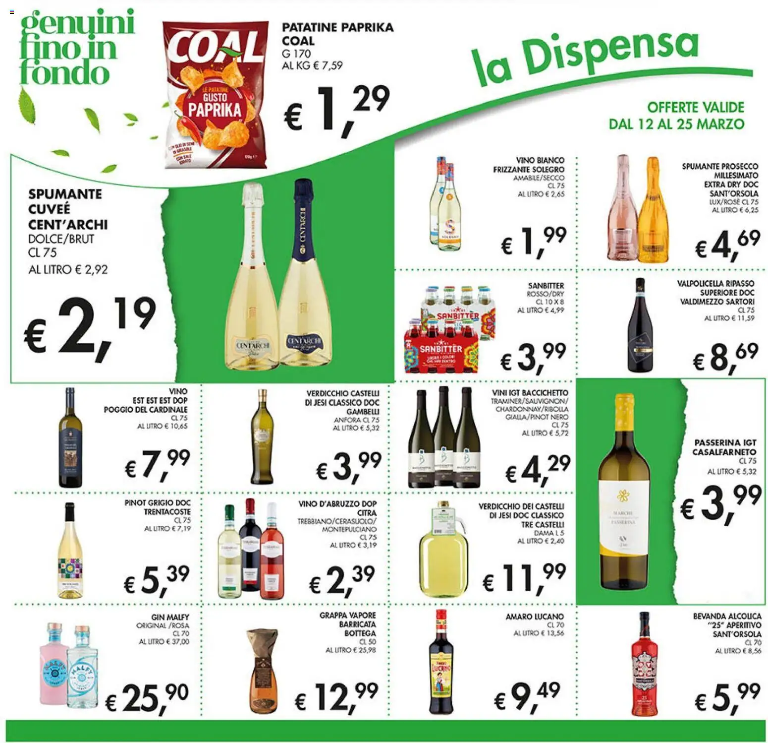 Volantino Coal del 12.03.2026 | Pagina: 12 | Prodotti: Gin, Spumante, Vino bianco, Amaro