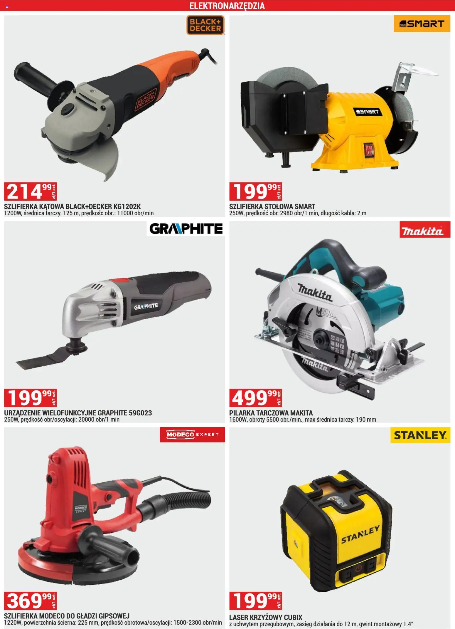 Merkury Market Gazetka od 01.02.2026 | Strona: 43 | Produkty: Laser krzyżowy, Szlifierka