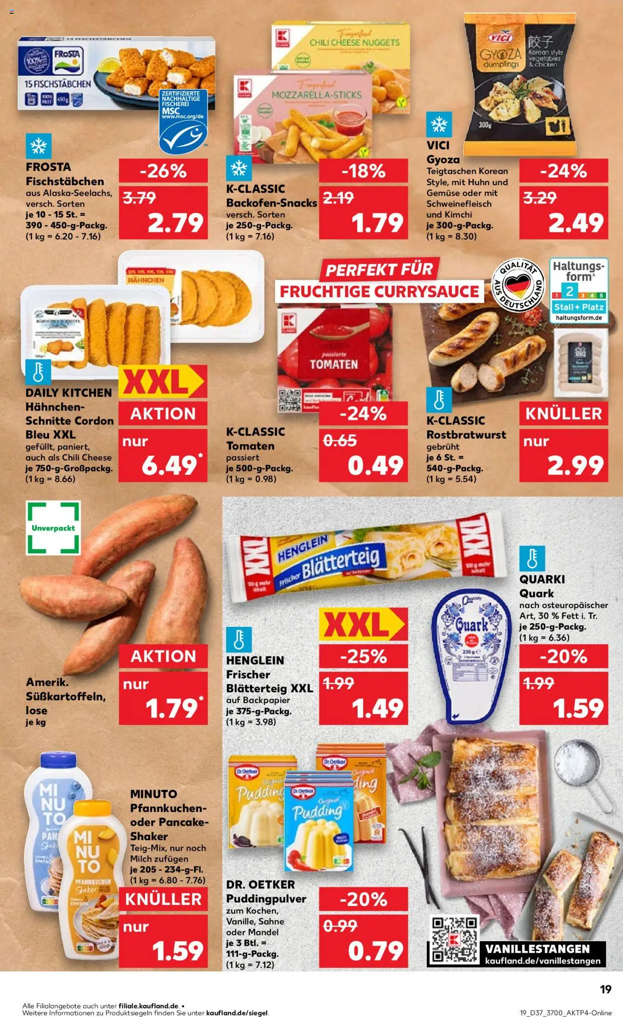 Kaufland prospekt Rostock	 – gültig ab 11.09.2025 | Seite: 19 | Produkte: Hahnchen, Quark, Tomaten, Sahne