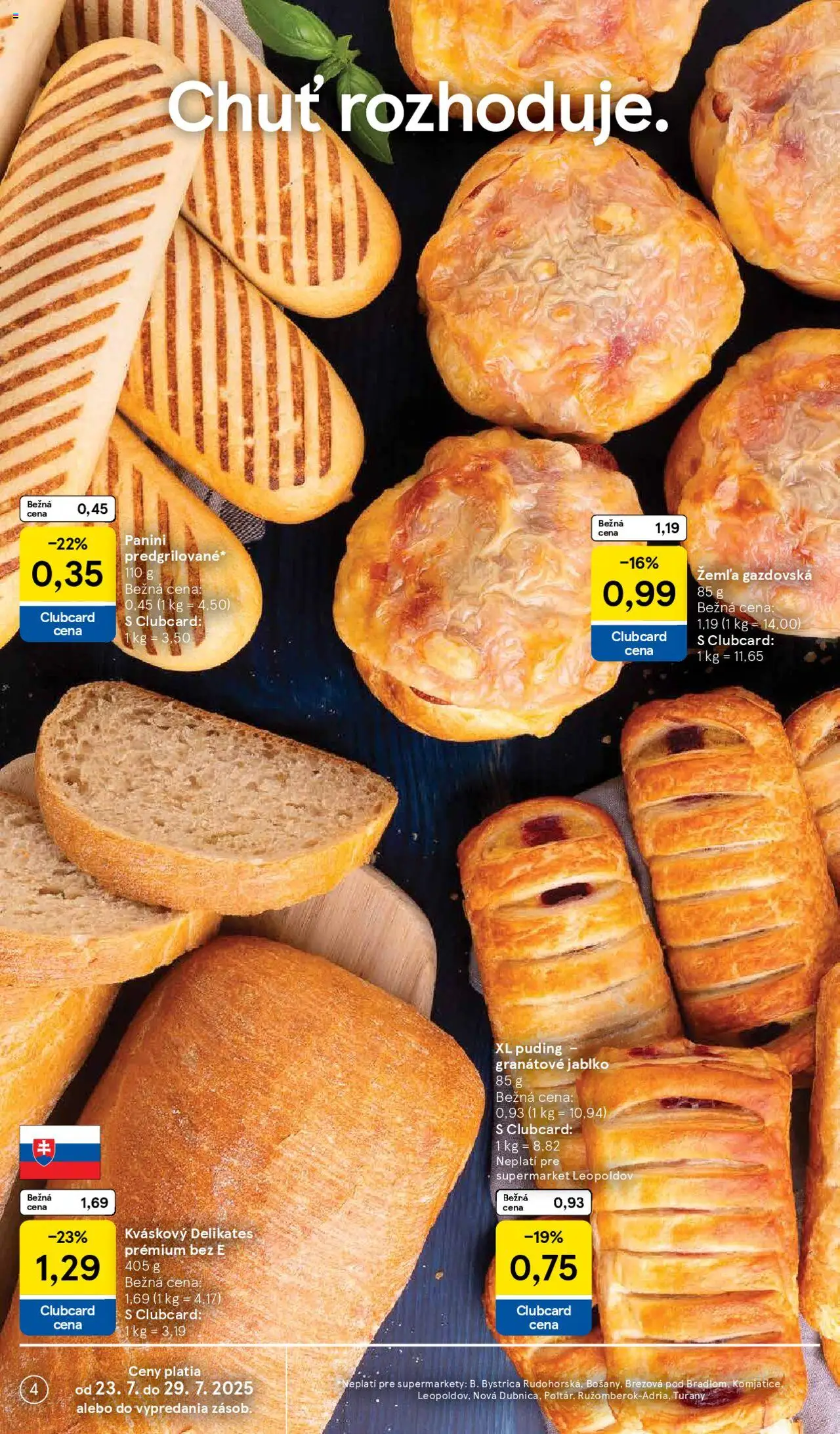 Tesco Supermarket - leták │ platný od 23.07.2025 | Strana: 4 | Produkty: Puding