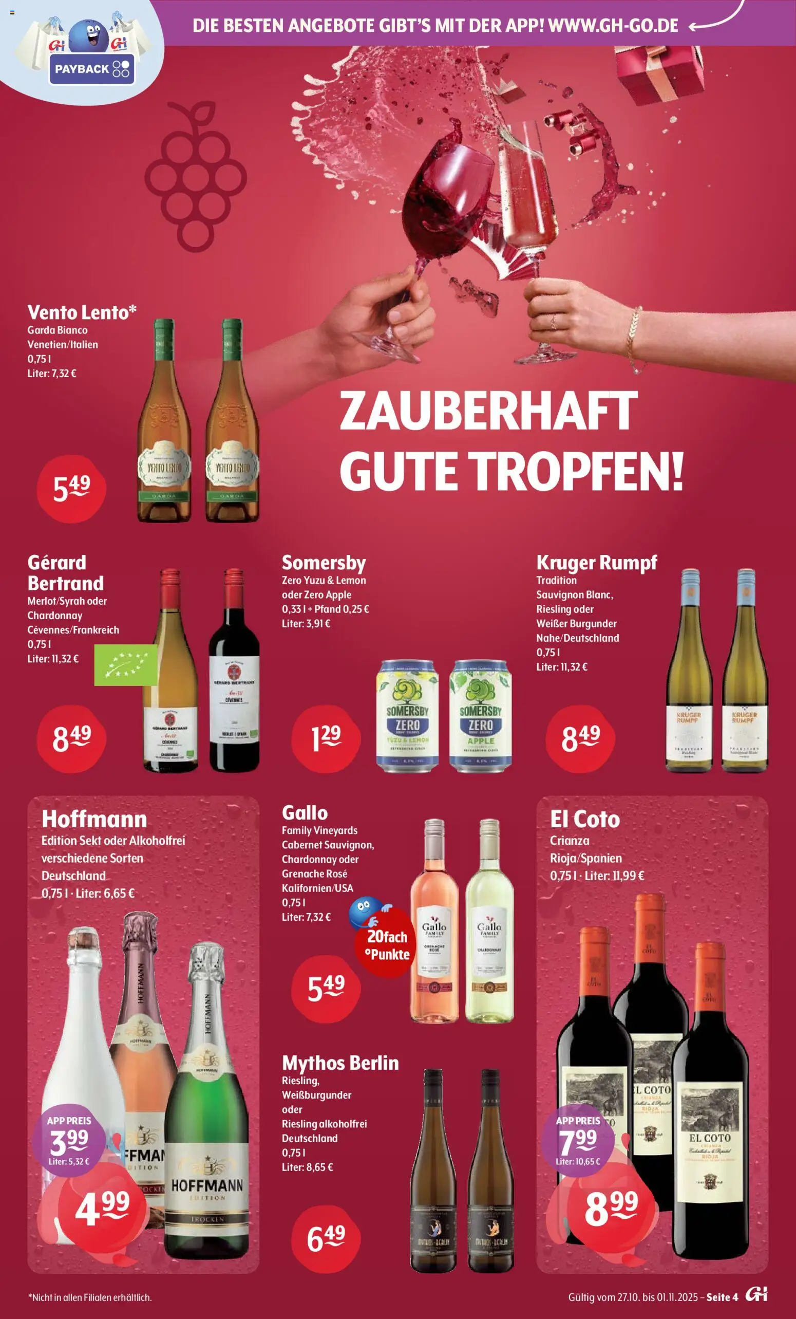 Trink und Spare Prospekt 	 – gültig ab 27.10.2025 | Seite: 4 | Produkte: Sekt, Apple