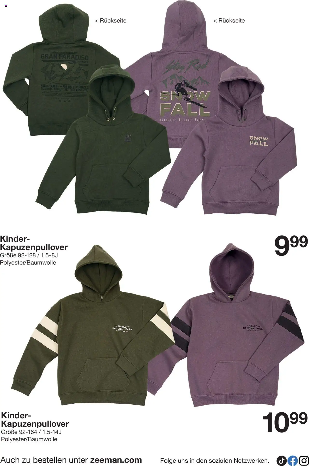 Zeeman Prospekt 	 – gültig ab 11.10.2025 | Seite: 10 | Produkte: Kapuzenpullover