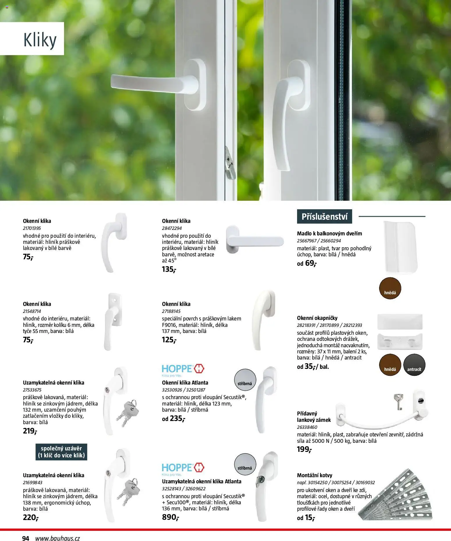 Bauhaus katalog Stavební prvky od 03.11.2025 | Strana: 94 | Produkty: Vložky, Madlo