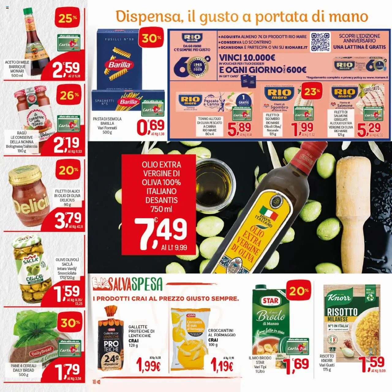 Volantino CRAI del 02.10.2025 | Pagina: 18 | Prodotti: Aceto di mele, Formaggio, Fusilli, Mais