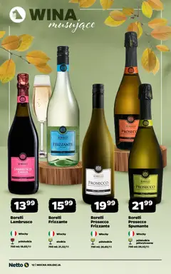 Pogląd oferty "Netto gazetka - Wina" - ważna od 27.10.2025 | Strona: 12 | Produkty: Prosecco, Lambrusco