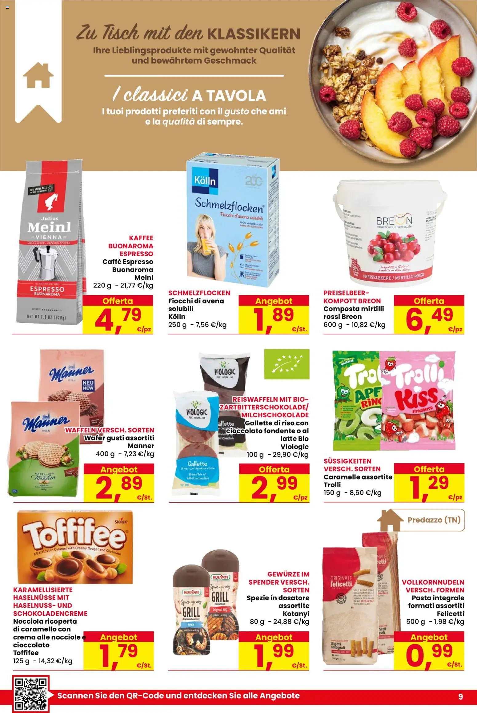 Volantino Despar del 09.04.2026 | Pagina: 9 | Prodotti: Caffè, Fiocchi, Acqua, Latte